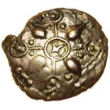 Gisleham Glory. c.15BC-AD5. Celtic gold quarter stater. 10-12mm. 1.00g.