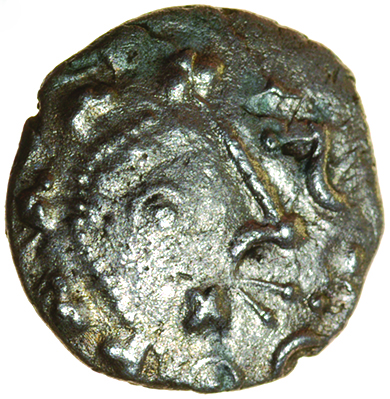 Cotswold Eagle. Head Type D. c.40-20 BC. Celtic silver unit. 13mm. 0.99g. - Image 2 of 2