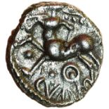 Cunobelinus Man Horse. c.AD8-41. Celtic silver unit. 12mm. 0.92g.