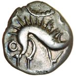 South Ferriby Shrimp. Rich Type 24a. c.55-45 BC. Celtic silver unit. 15mm. 1.12g.