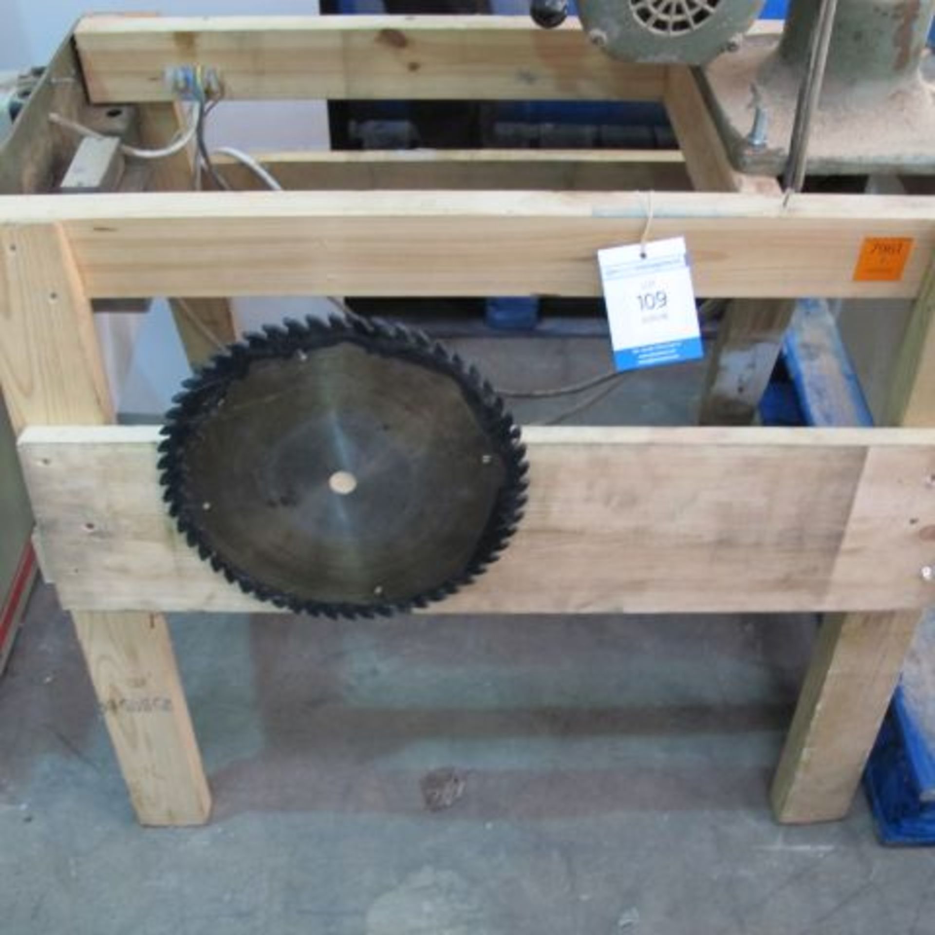 * Multico Model C2/1 14" Cross Cut Saw on Wooden Frame; 240V; serial number 1347. - Image 3 of 3