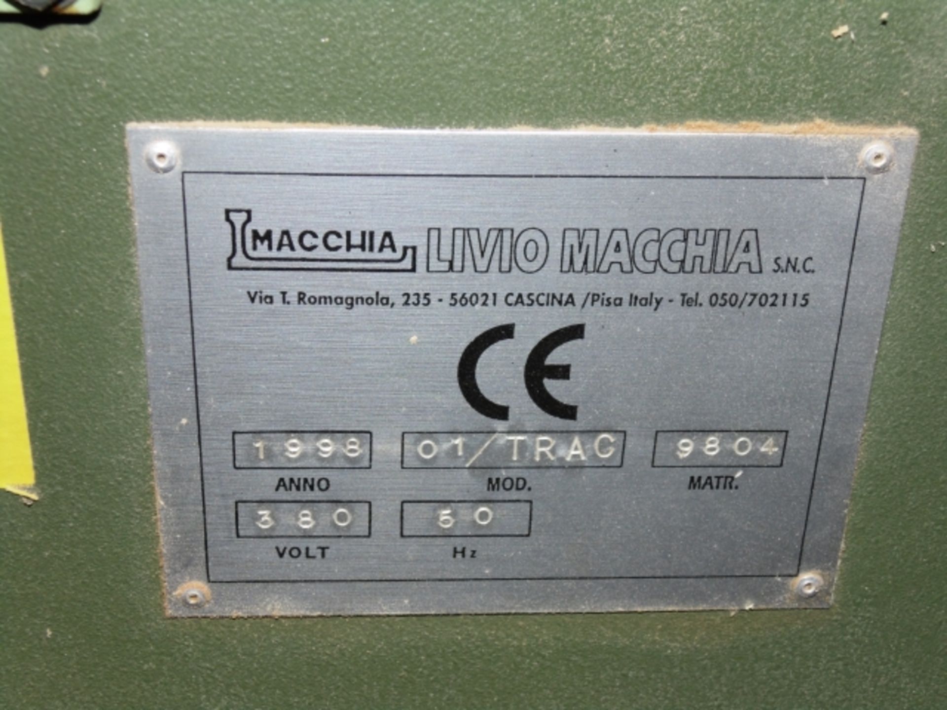 * 1998 Livio Macchia Model 01/Trac Automatic Saw; 3 phase; with pneumatic clamping; machine number - Image 5 of 5