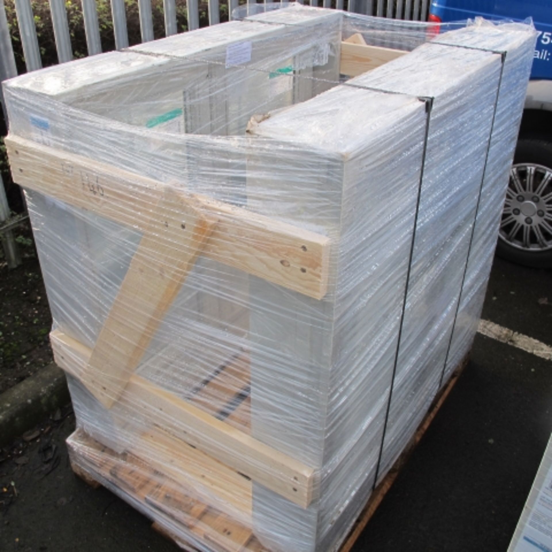* 2 x wooden windows in satin grey 1120 x 998mm/1120 x 1100mm. Please note there is a £10 plus VAT - Image 2 of 3
