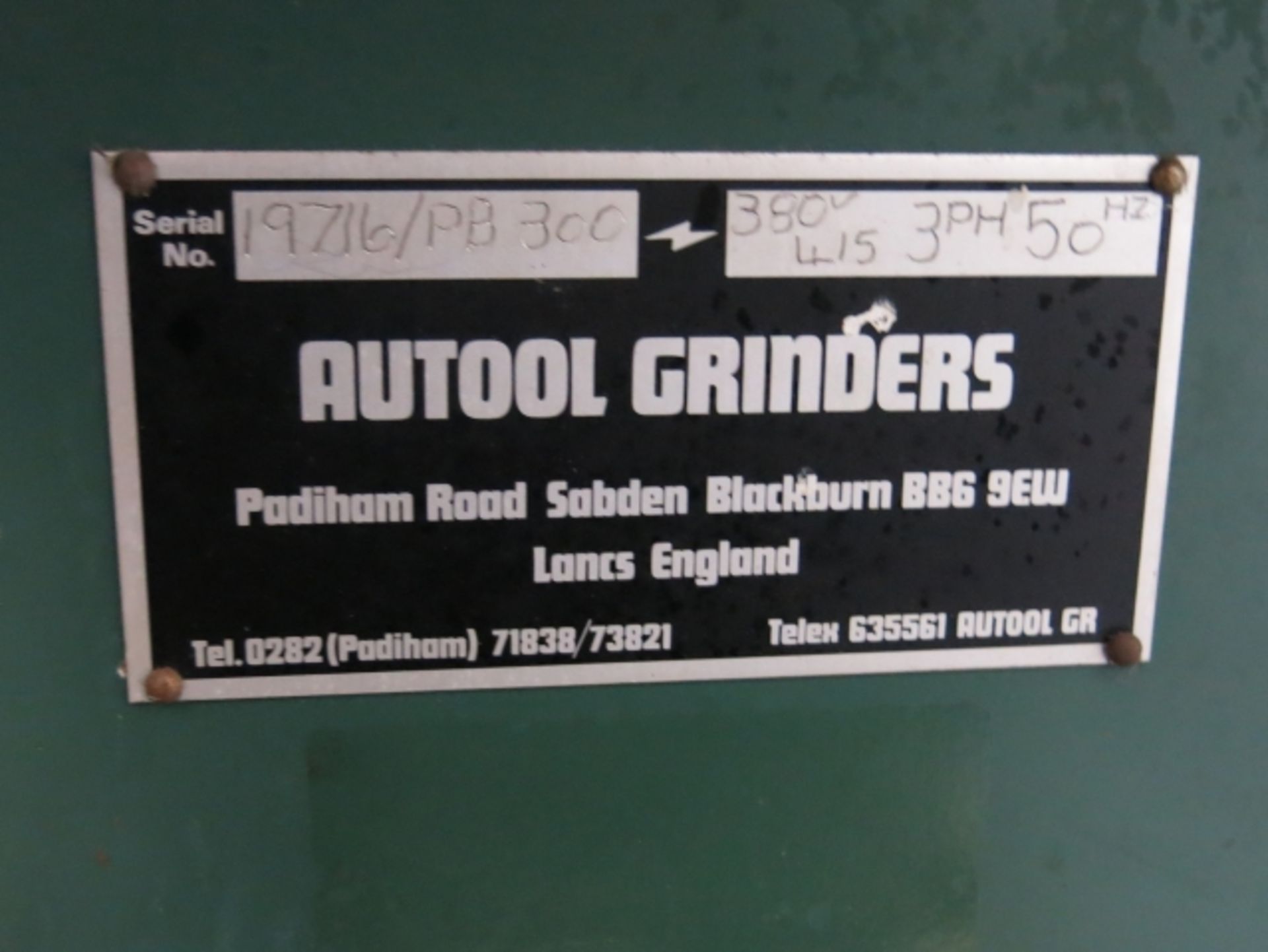 * Autool Cutter Grinder; 3 phase; serial number 19716/PB300. Please note there is a £5 plus VAT Lift - Image 3 of 4