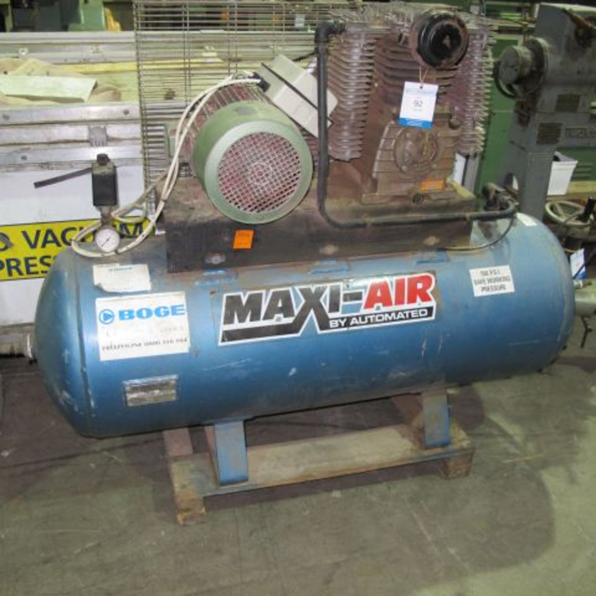 * Maxi-Air Receiver Mounted Air Compressor Type CN100; 300 litre 11 bar receiving tank; 3 phase.