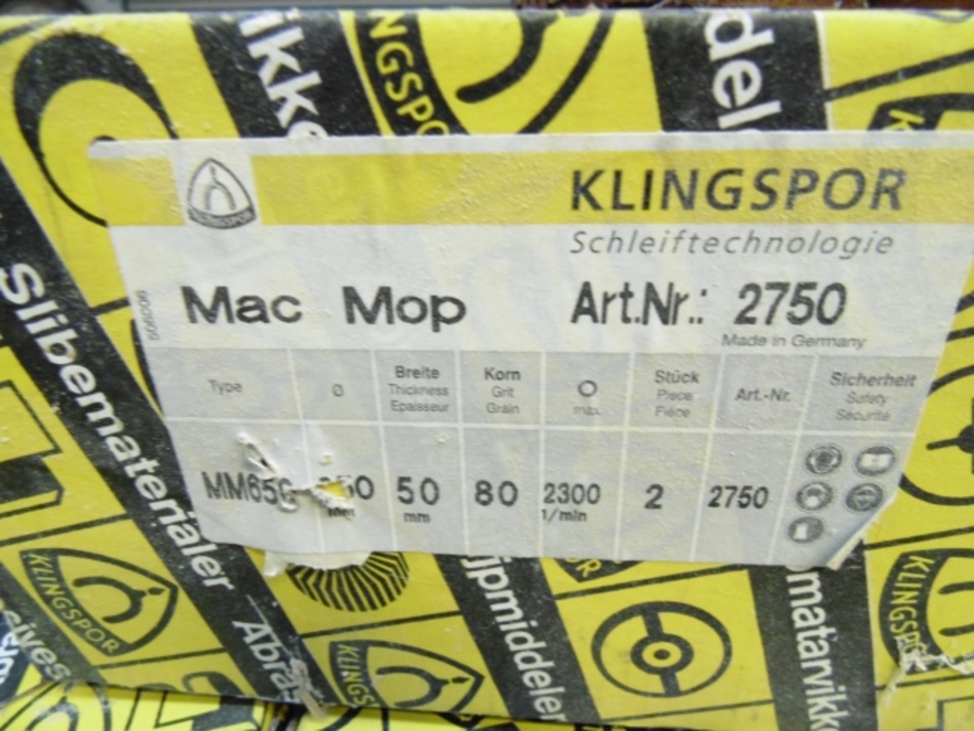 * 52 x Boxed/Unused Klingspor Abrasive Wheels; 80 Grit; 250mm diameter, 250mm thickness. Please note - Image 2 of 3