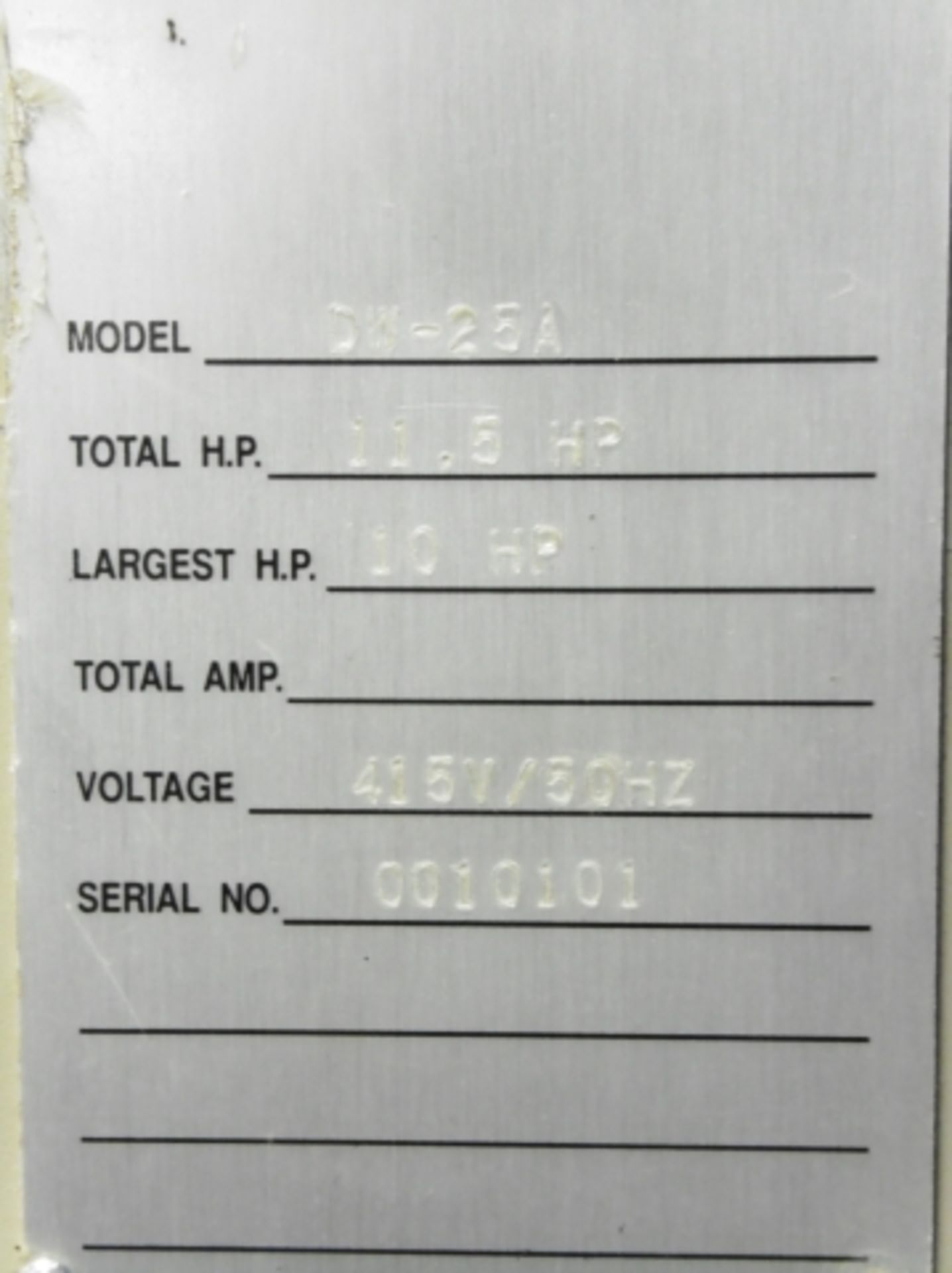 * Sahara Model DW-25A Through Feed Top Sander; max width 600mm; 3 phase; serial number 0010101. - Image 6 of 6