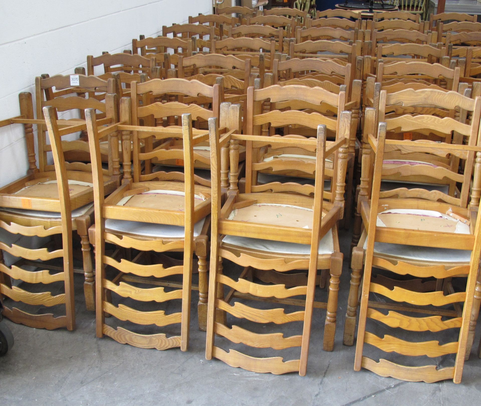 * Approx 48 x wooden cafe/restaurant chairs