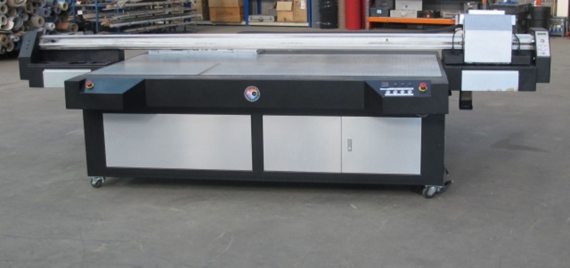 * 2012 Galaxy Model UD-25 Flatbed Inkjet Printer; type UD-2512FB; bed size 2440 x 1220mm; overall