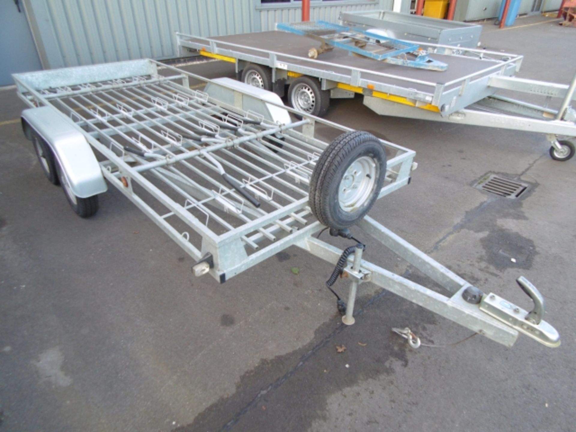 Galvanised Twin Axle Bicycle Trailer with 12 Spaces; Overall 3700 x 1450 mm Frame; with Ball - Image 2 of 4