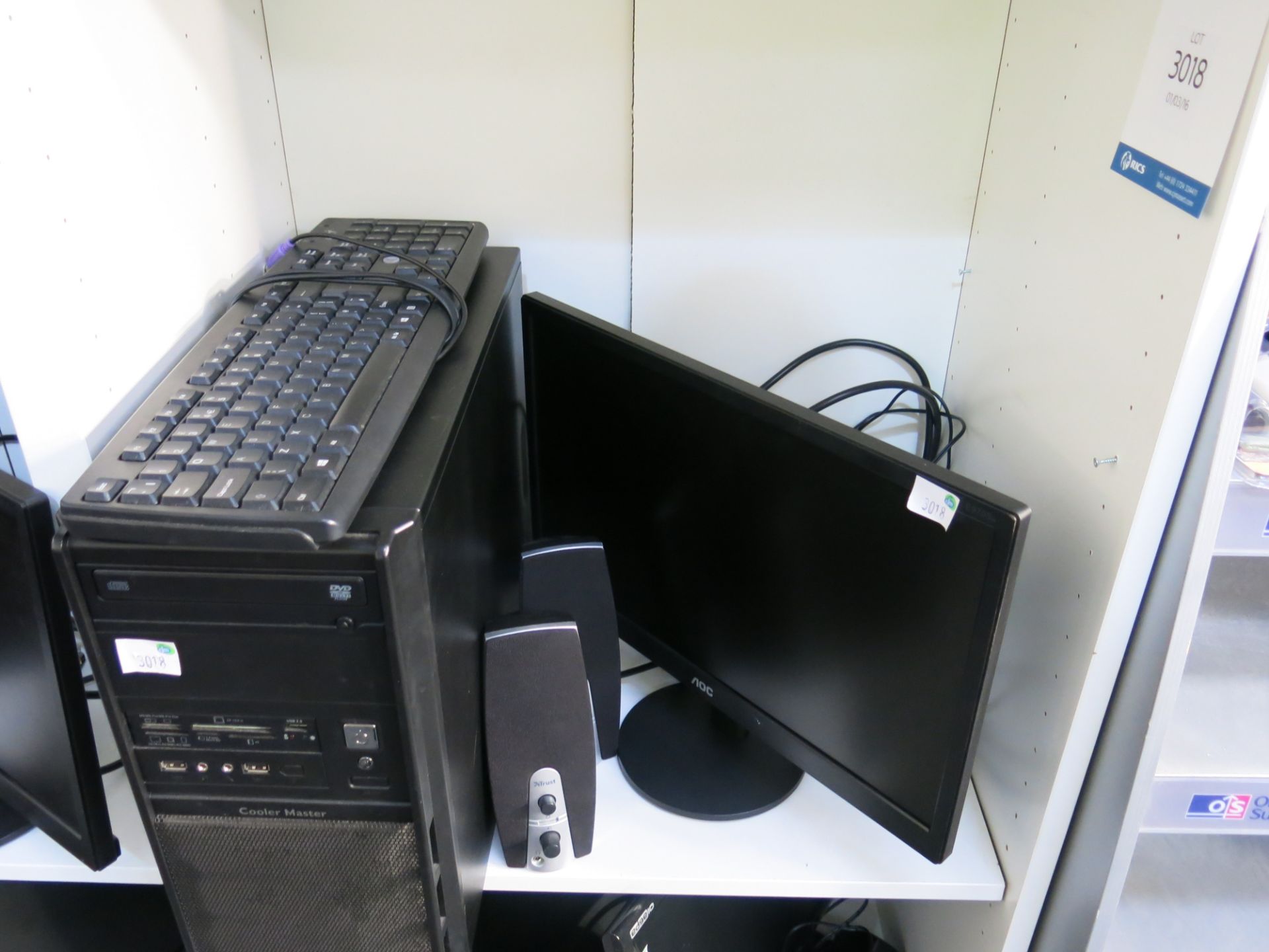 * A Cooler Master PC with an AOC 18'' Monitor. Also comes with a keyboard and a pair of Trust - Image 5 of 5