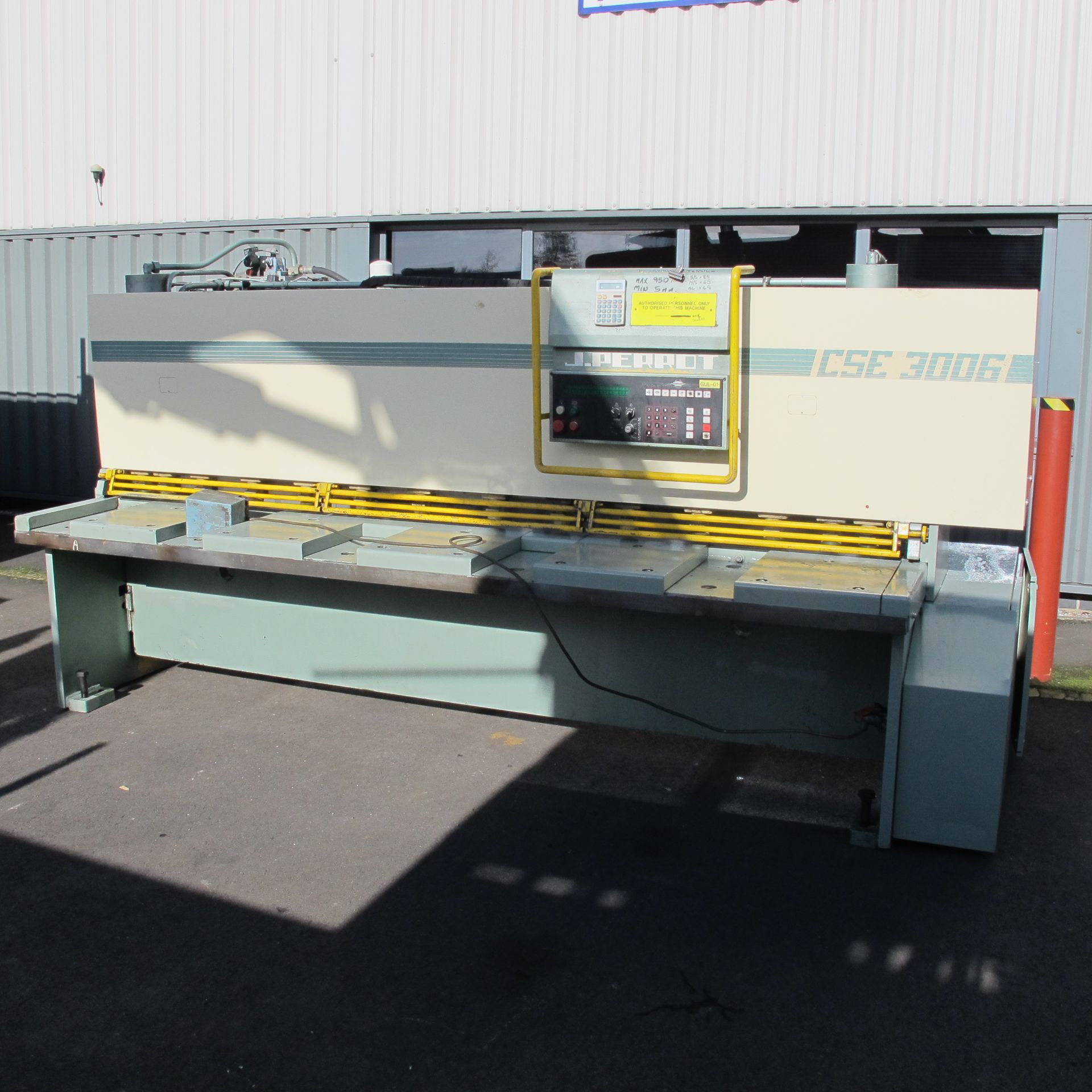 * Jean Perrot Model CSE 3006 3000 x 8mm Guillotine with power backgauge. This lot is sold on a ' - Image 2 of 5