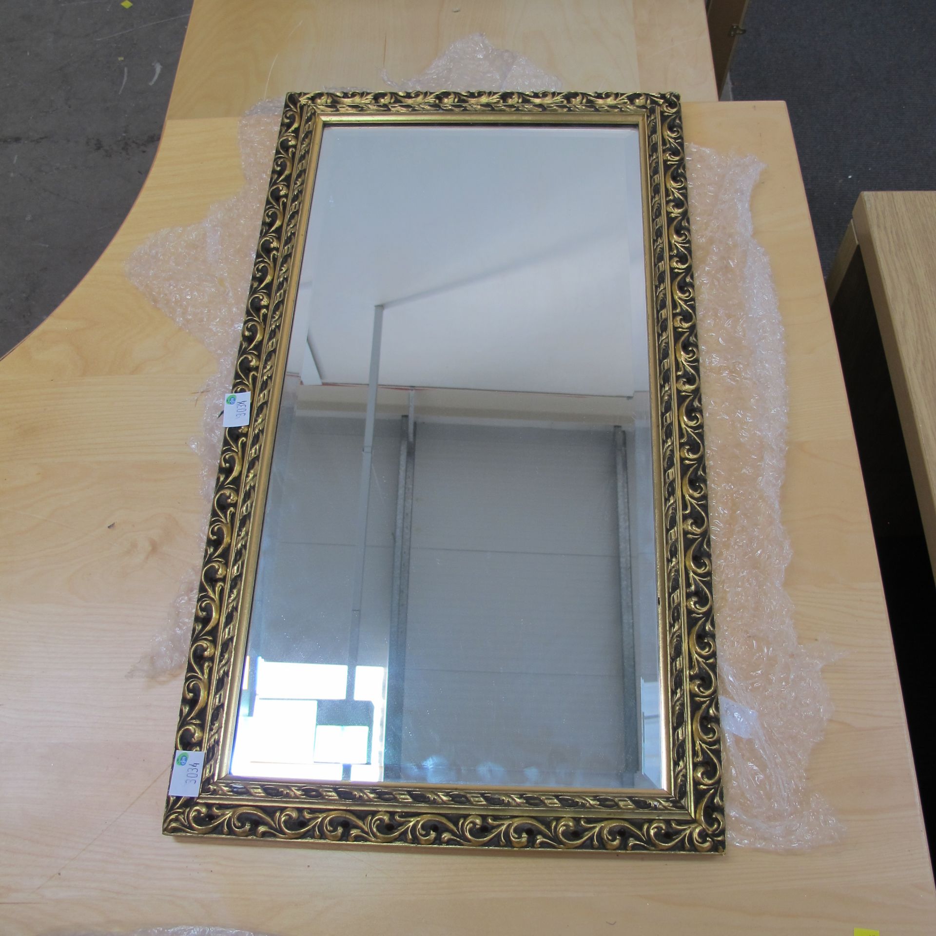 * 2 x frameless mirrors with bevelled edge and different designs: 39cm x 69cm and 38cm x 68cm. - Image 3 of 3