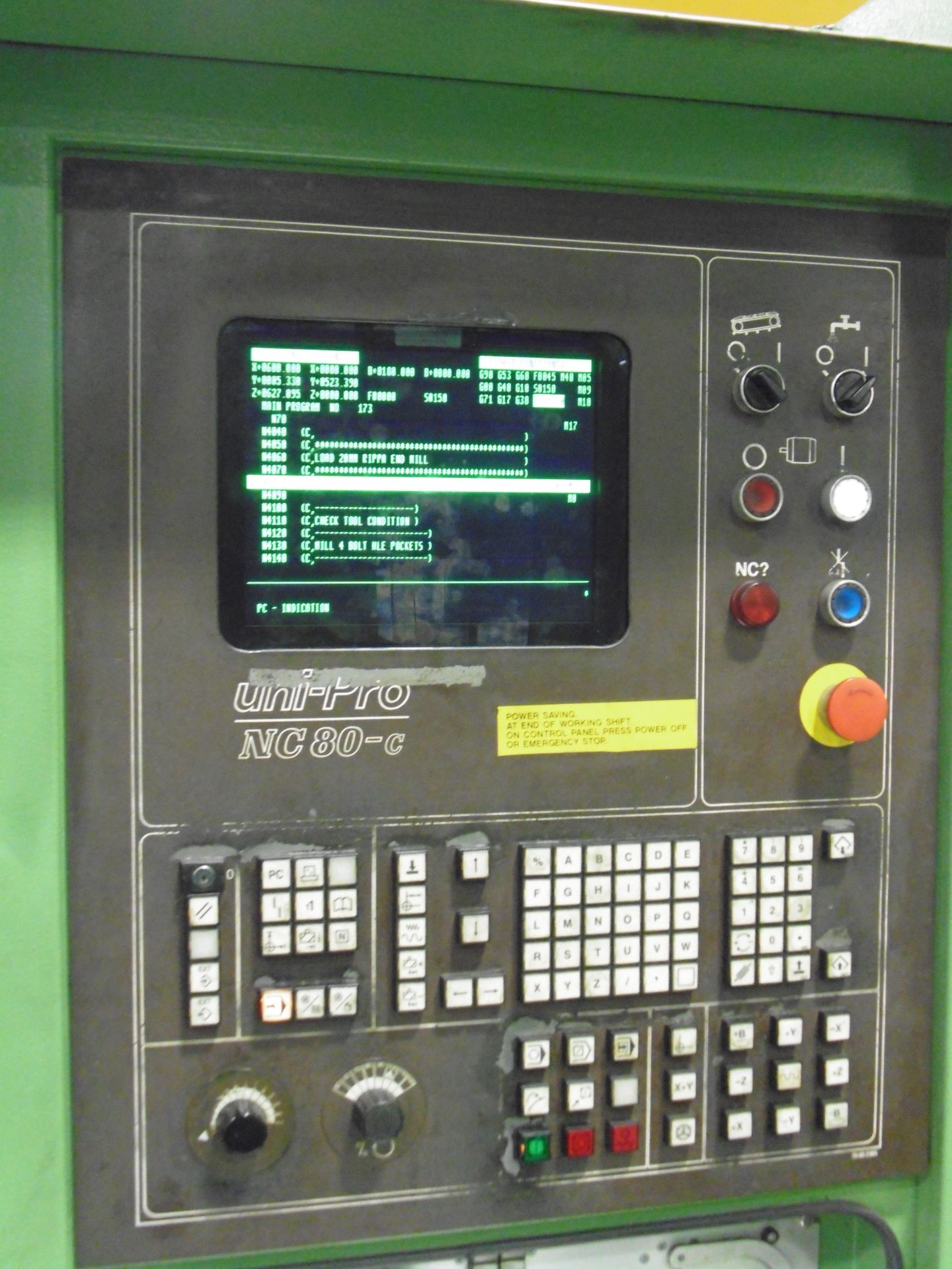 * 1987 Heller Type BEA 2-WSP 120 CNC Machining Centre: UM-PRO NC 80-C Controls Traverses X-800mm, - Image 3 of 15