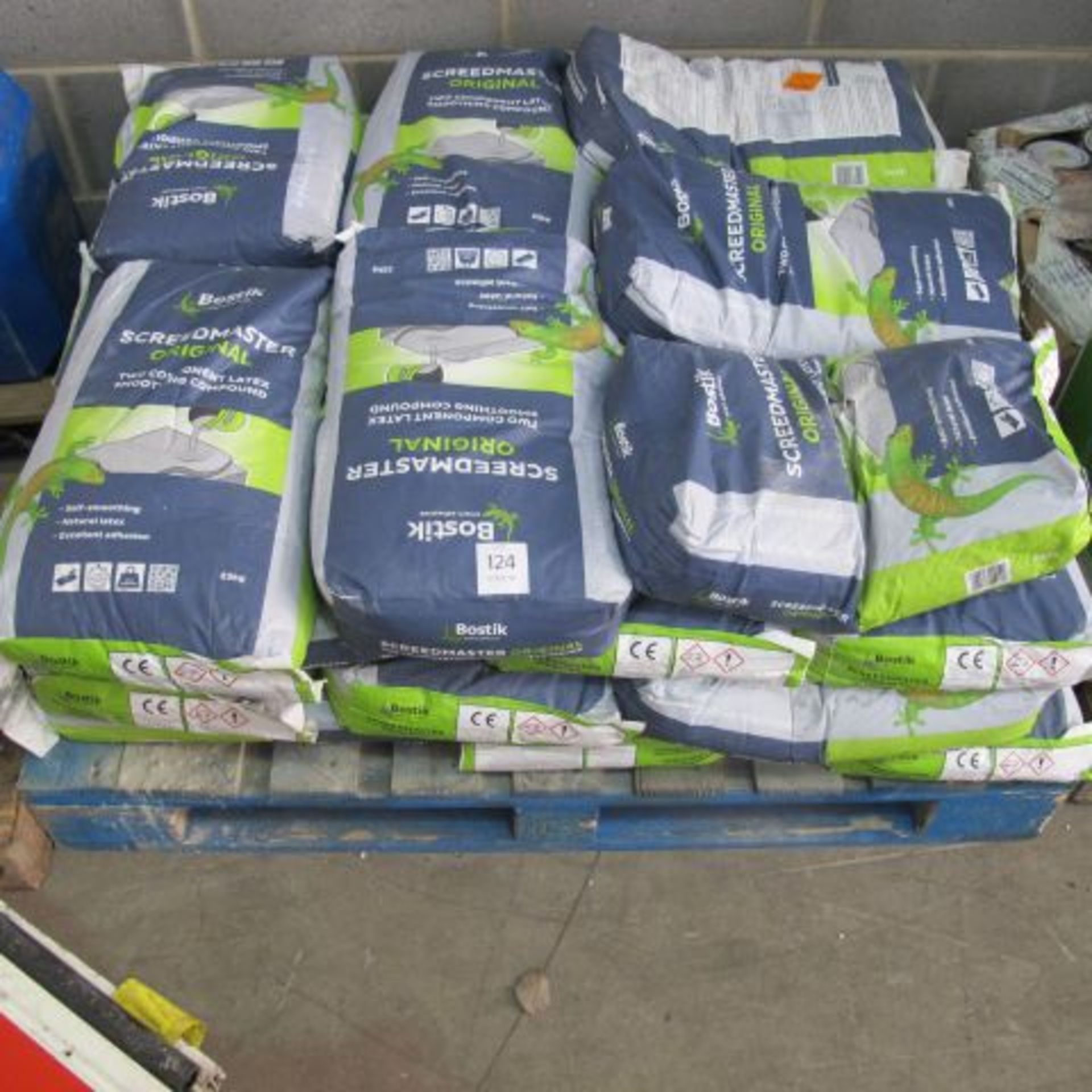 * A pallet containing a qty of Bostik Screedmaster Original. Approx 28 bags. Please note there is
