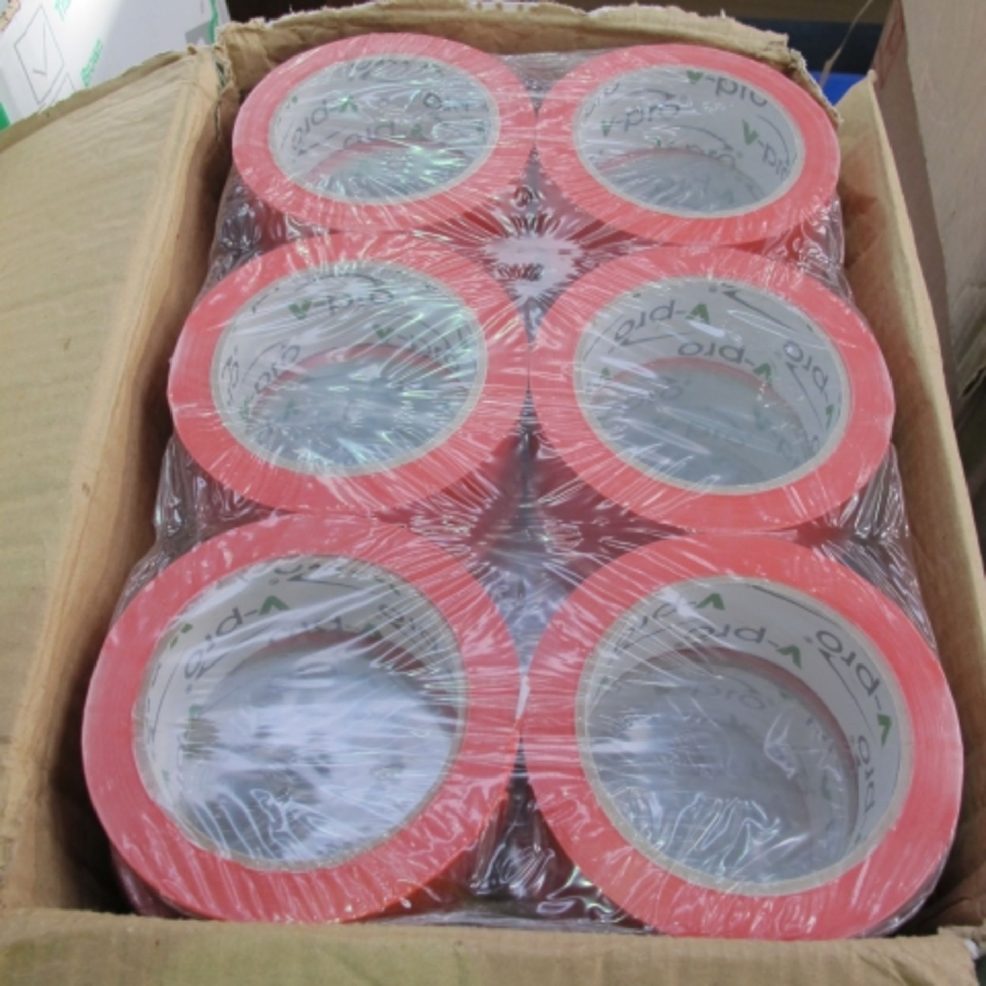 Industrial: one box of PVC/Red HT Tape. 38mm wide x 66m long ( qty 48 rolls) (est £15-£30) - Image 2 of 4