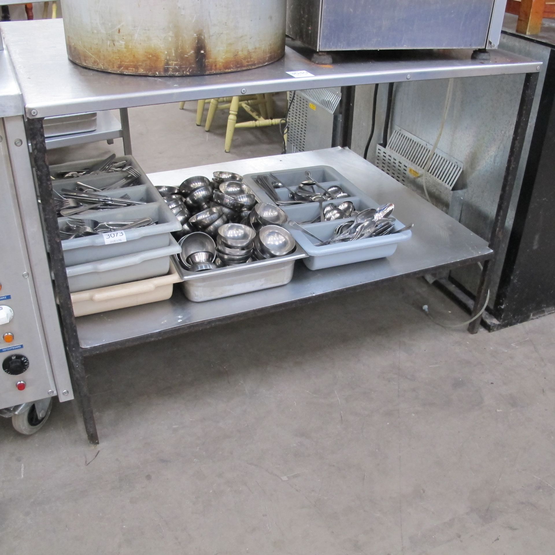 * A 2 tier stainless steel preparation table