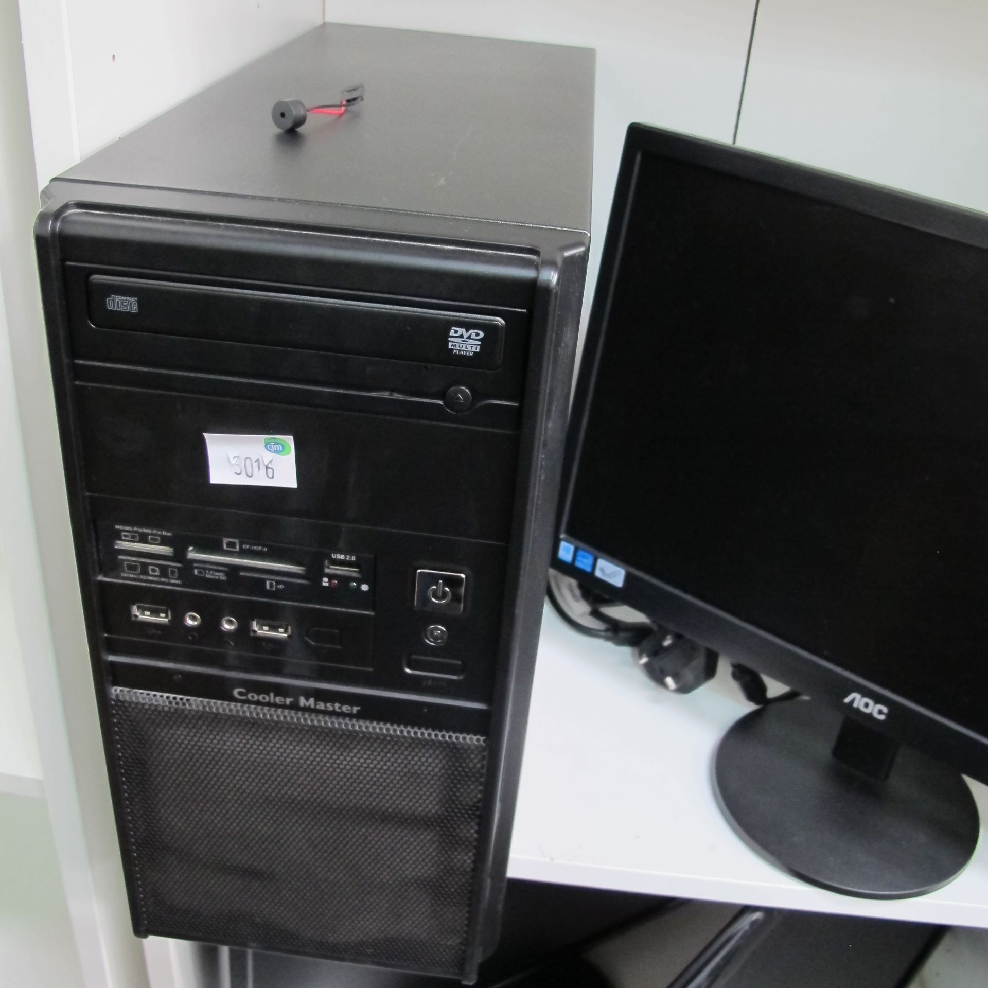 * A Cooler Master Computer with an AOC 18'' Monitor. This PC has had the hard - Image 2 of 4