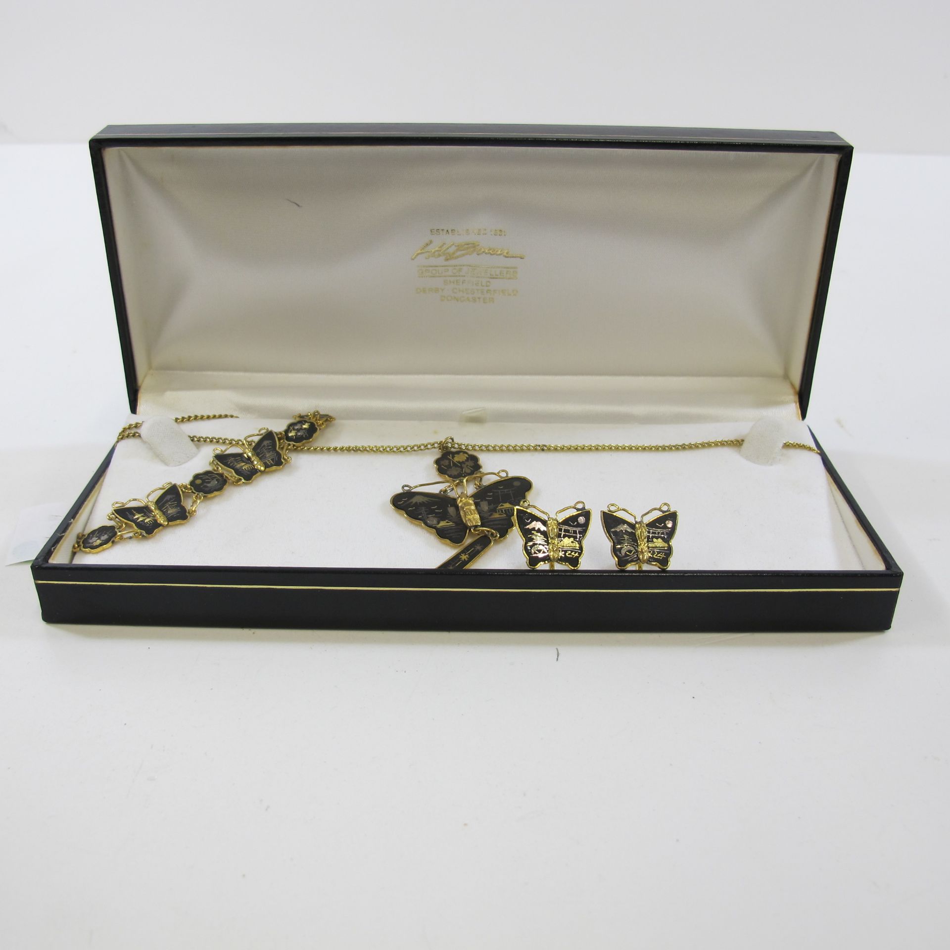 Japanese Damascene Suite - bracelet, necklace and earrings (est £50-£70) - Image 4 of 4