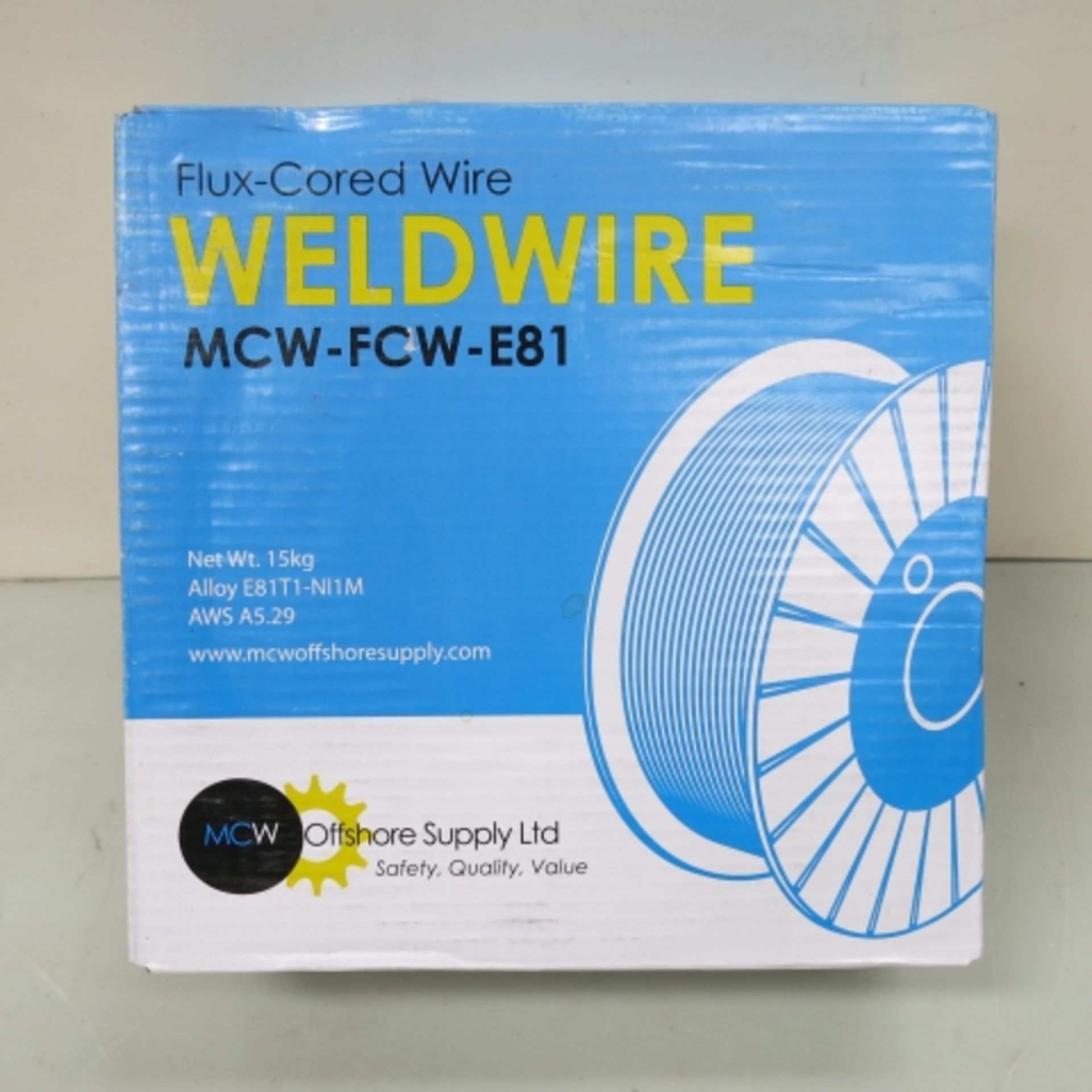 10 x packs of Flux Cored Welding Wire. Make: MCW Offshore Supply Ltd. Type: MCW-FCW-E81. Alloy: