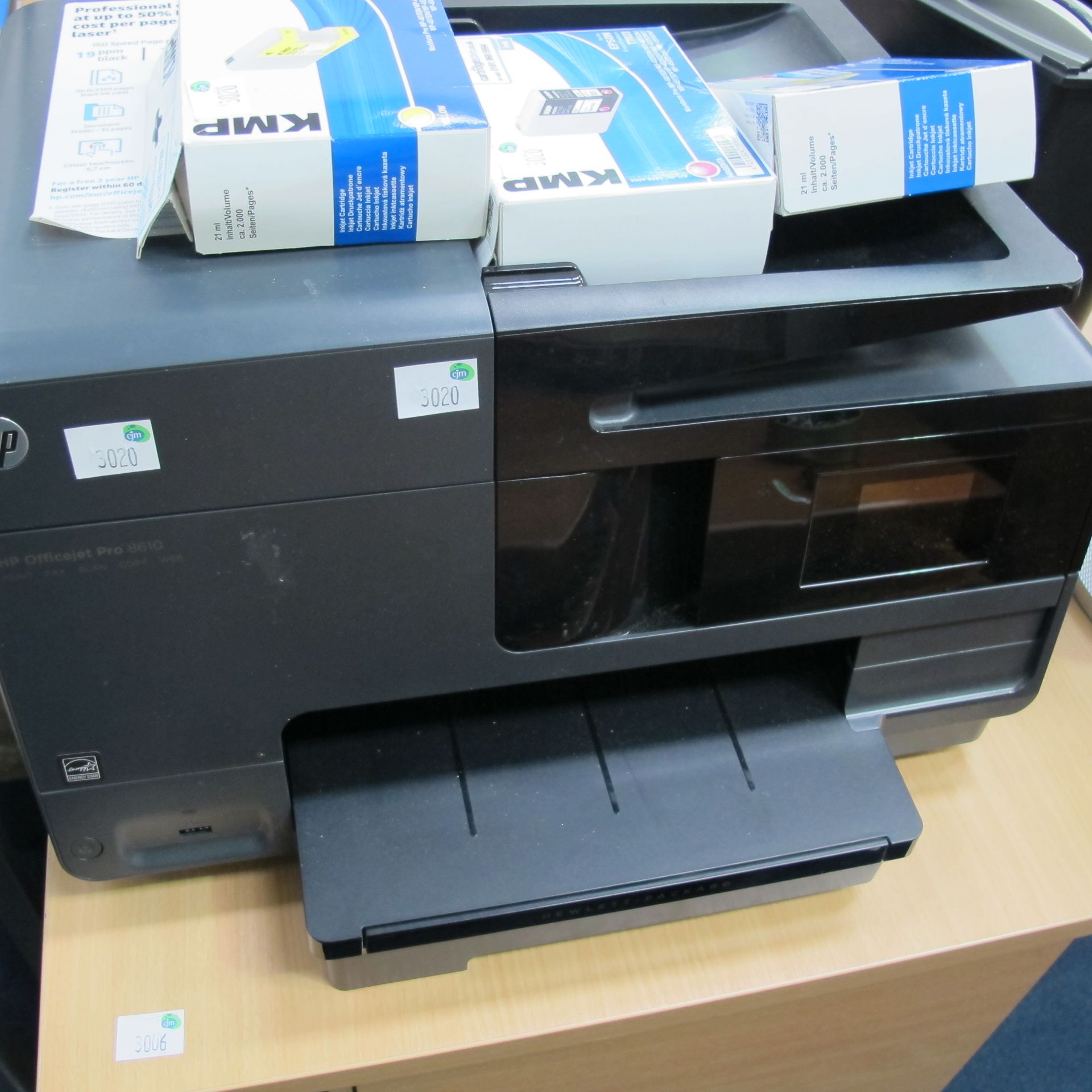 * A lot to include an HP Officejet Pro 8610 Scanner/Printer. Also comes with three boxes of ink