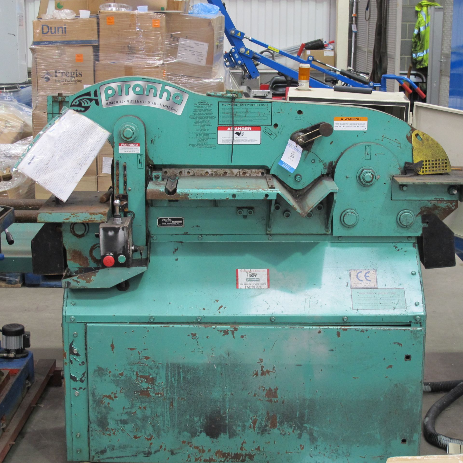 * 2006 Piranha Model P50 50 Tonne Hydraulic Steelworker; requires some electrical repairs; punches