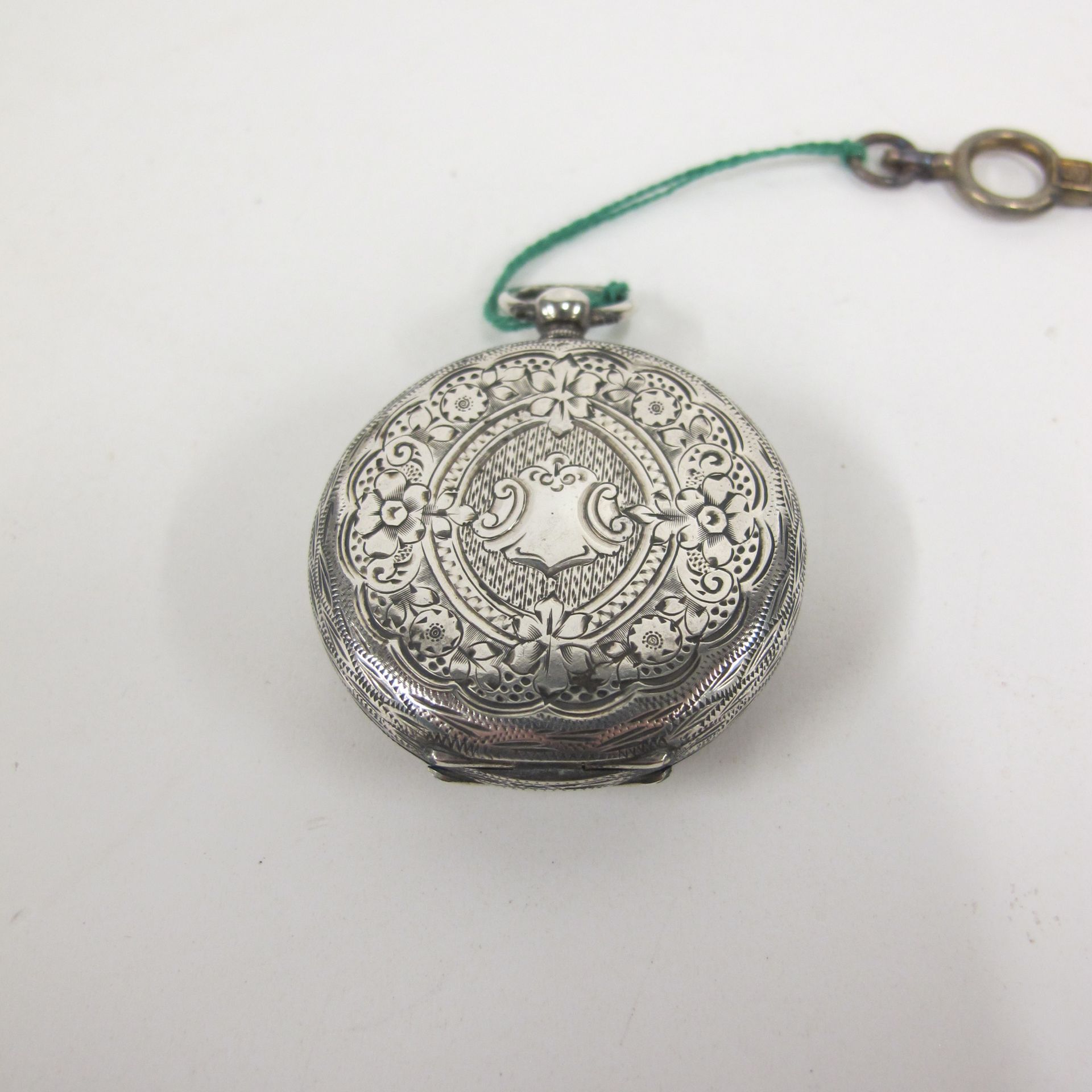 Antique Swiss Silver Fob Watch in a Tortoiseshell Antique Case (est £80-£120) - Image 4 of 7
