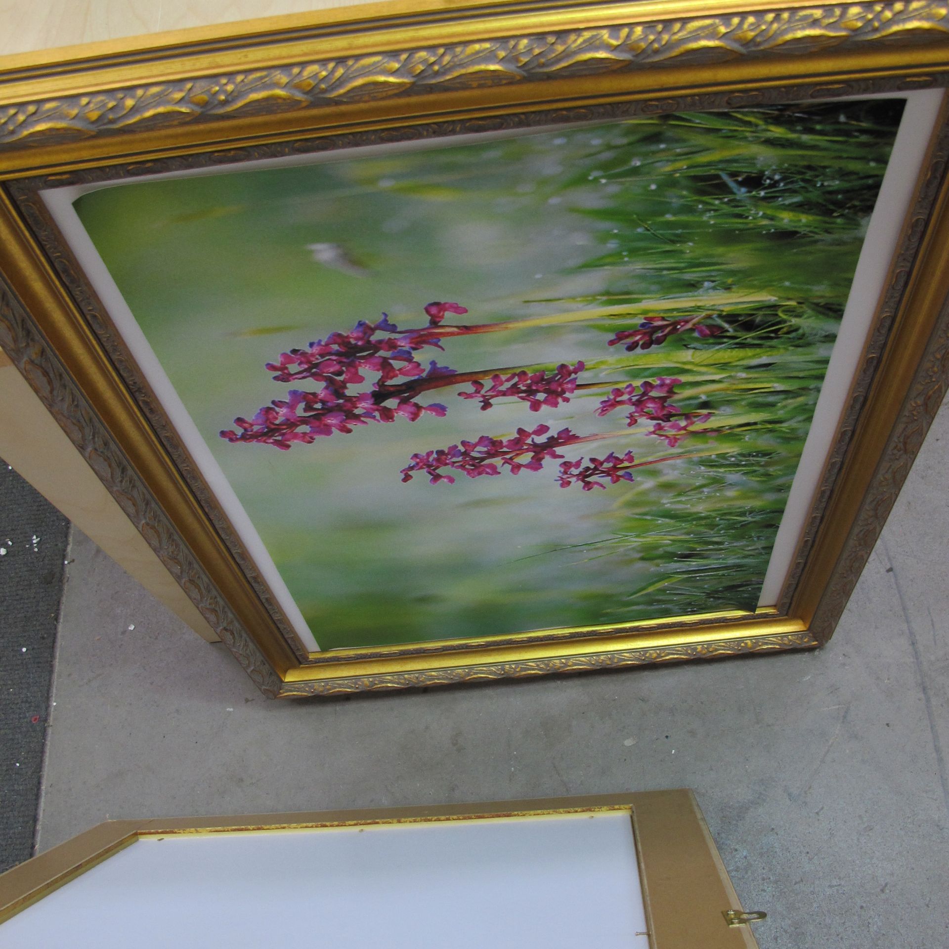 * A lot to contain 2 x blank picture frames (72cm x 57cm frame, 59cm x 44cm picture) and a white - Image 2 of 3