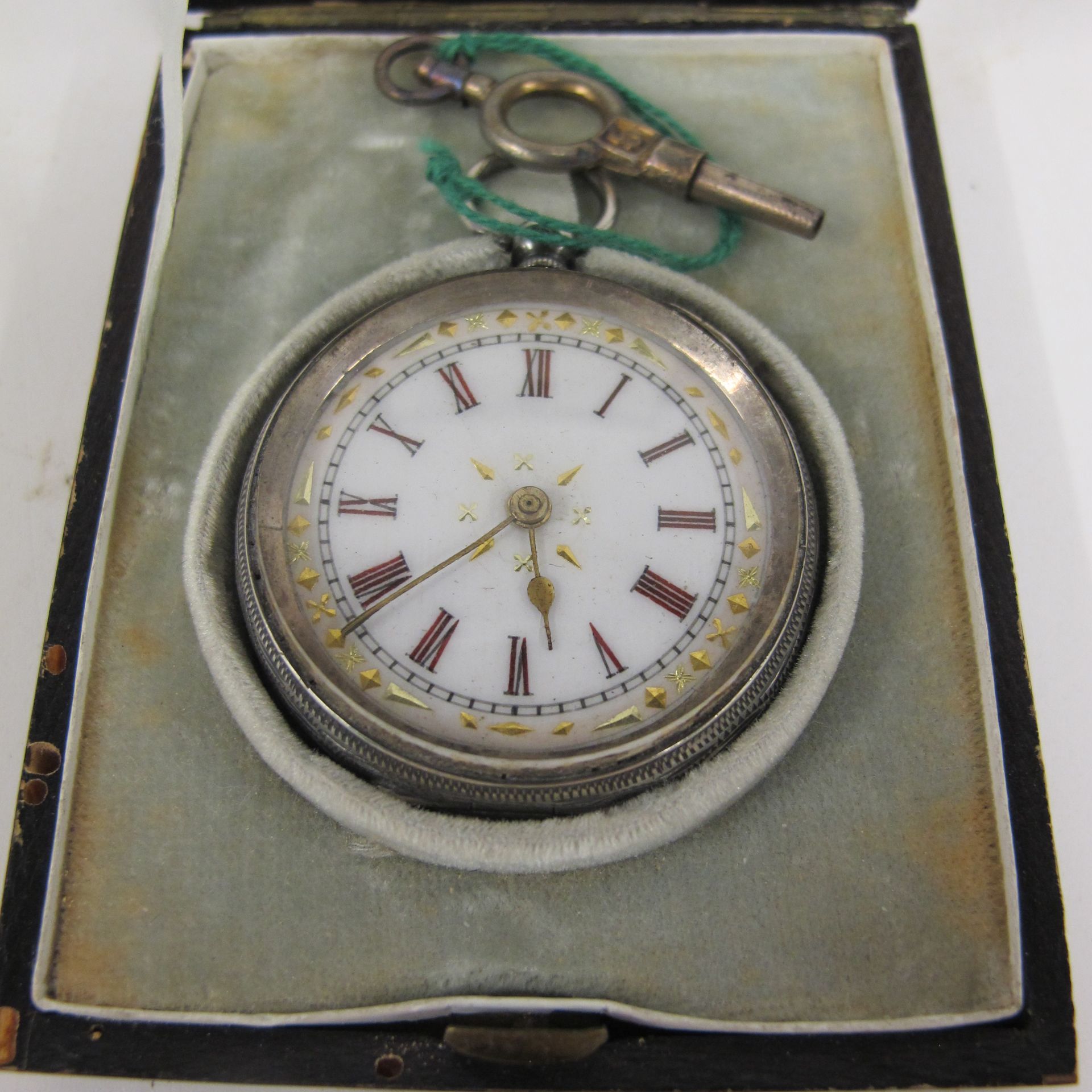 Antique Swiss Silver Fob Watch in a Tortoiseshell Antique Case (est £80-£120) - Image 2 of 7