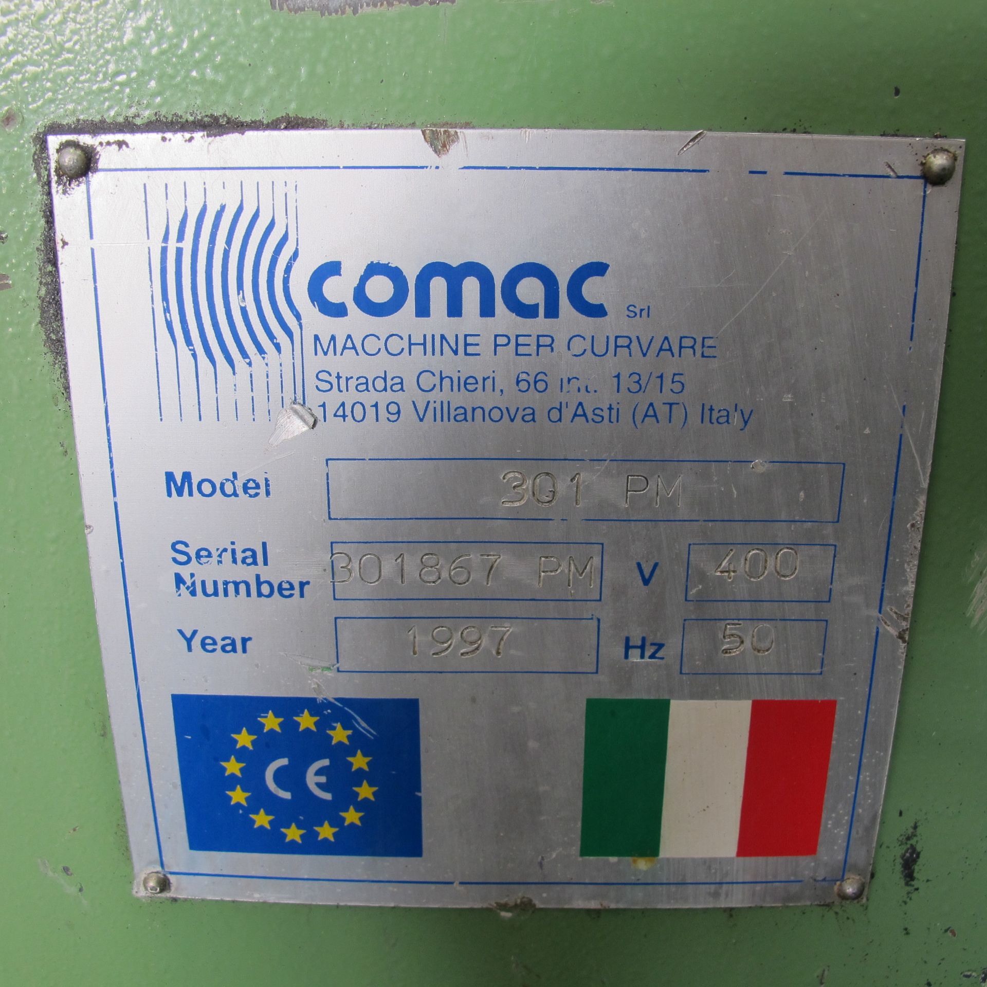 * 1997 Comac Model 301 PM Section Rolls; requires attention; 3 phase; serial number 301867PM. Please - Image 5 of 6