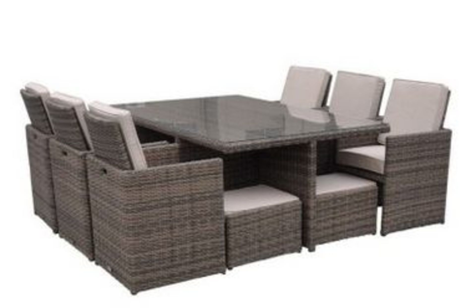 * Barcelona 7 Piece All Weather Rattan Cube Set in Truffle and Champagne online sale price £999. All
