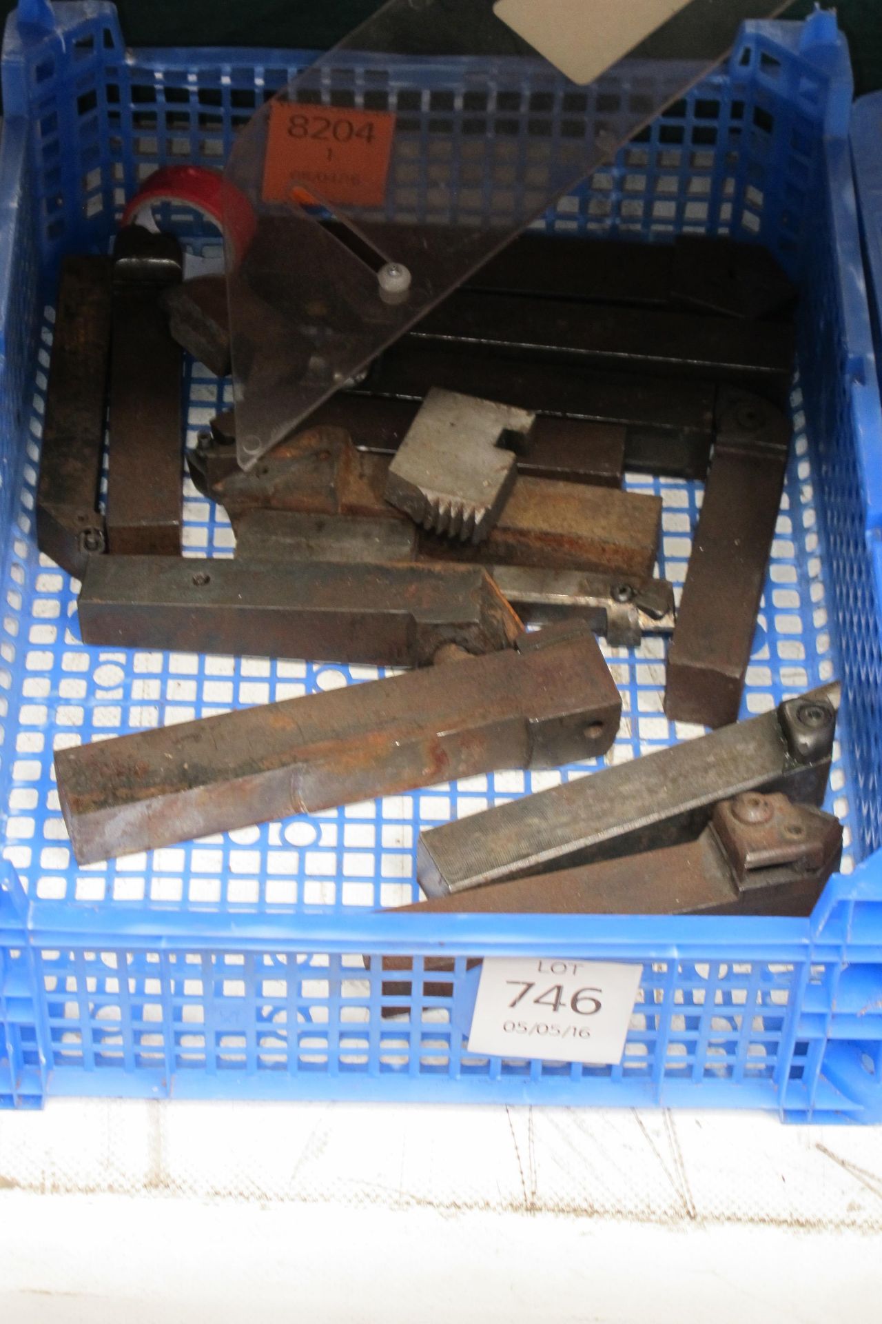 Tray of lathe tools