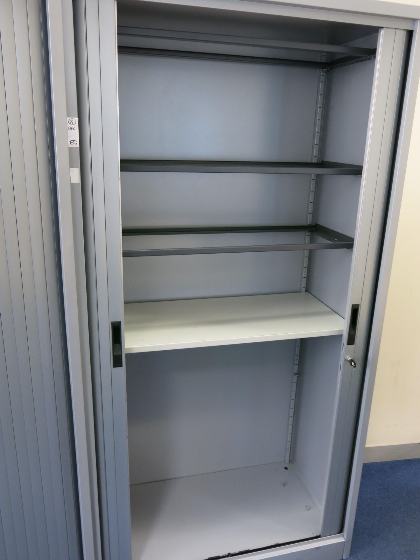 * 2 x Silverline Tambour fronted cabinets (2m high) - Image 2 of 2