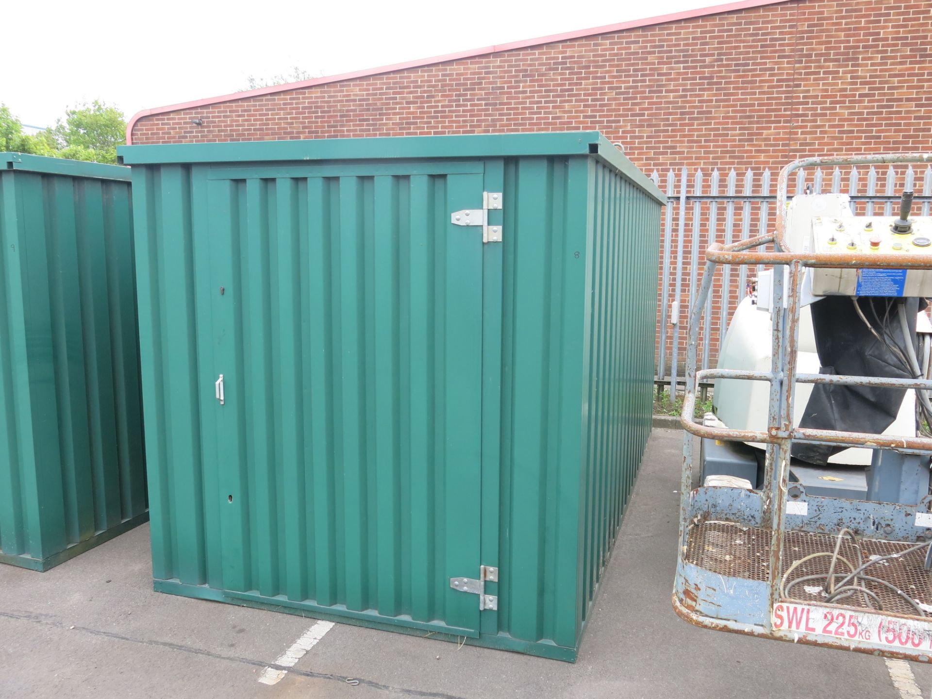 * Steel storage container with single door to the front c/w lifting points, wooden floor. H2.1m, - Image 3 of 6