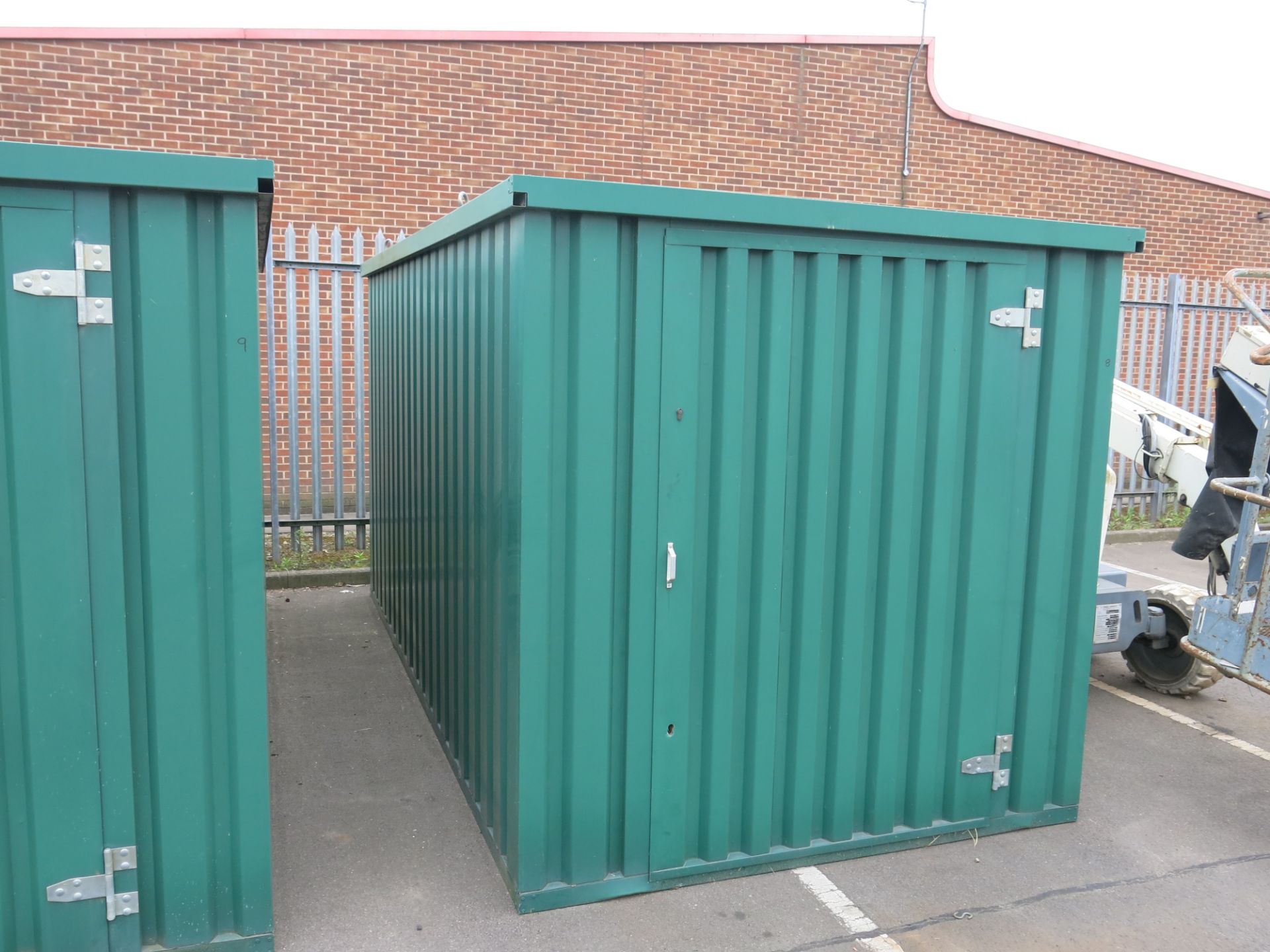 * Steel storage container with single door to the front c/w lifting points, wooden floor. H2.1m, - Image 2 of 6