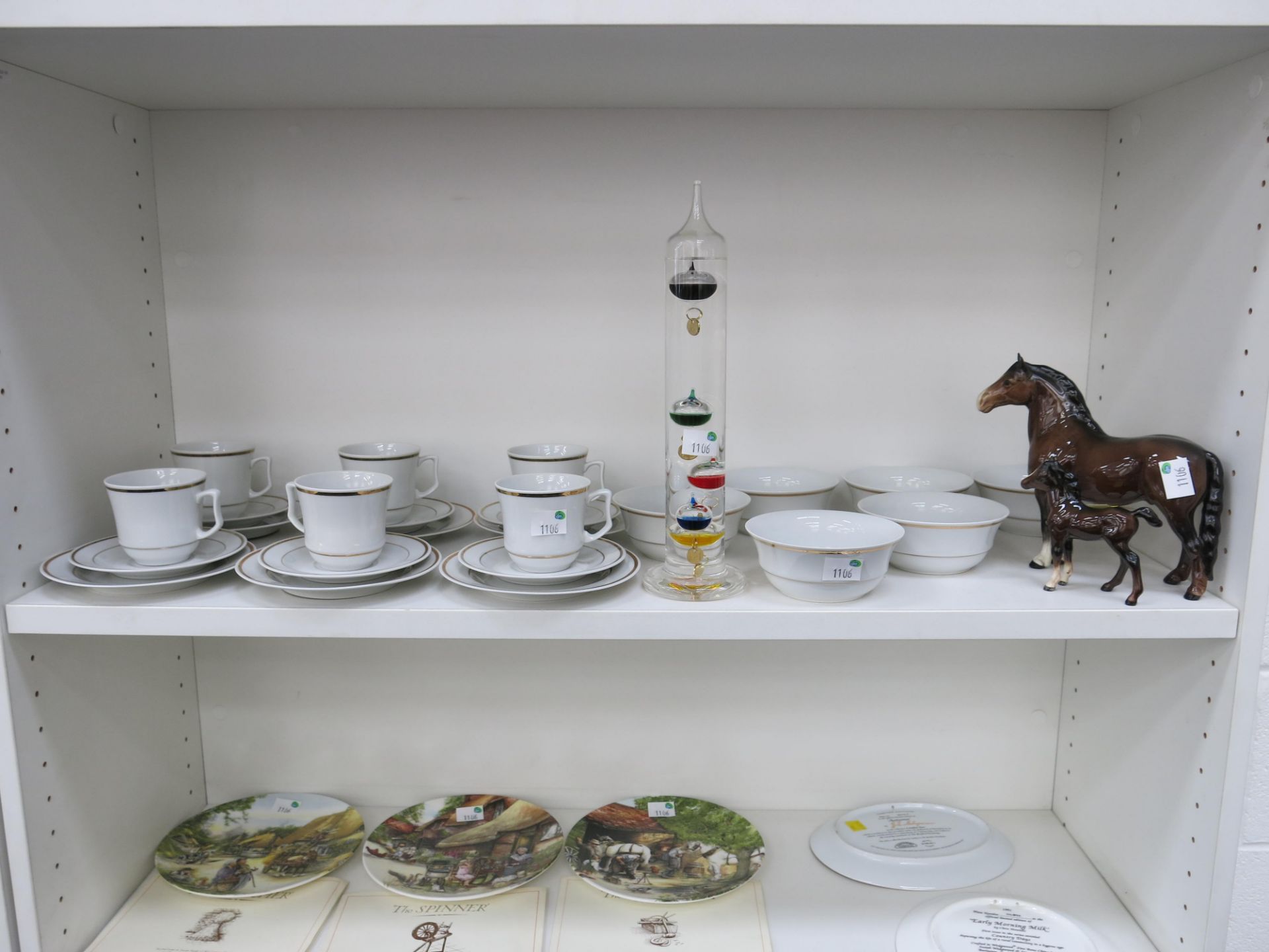 A collection of six cups, saucers, side plates & bowls made by JL Menau in the G.D.R together with a - Image 2 of 8