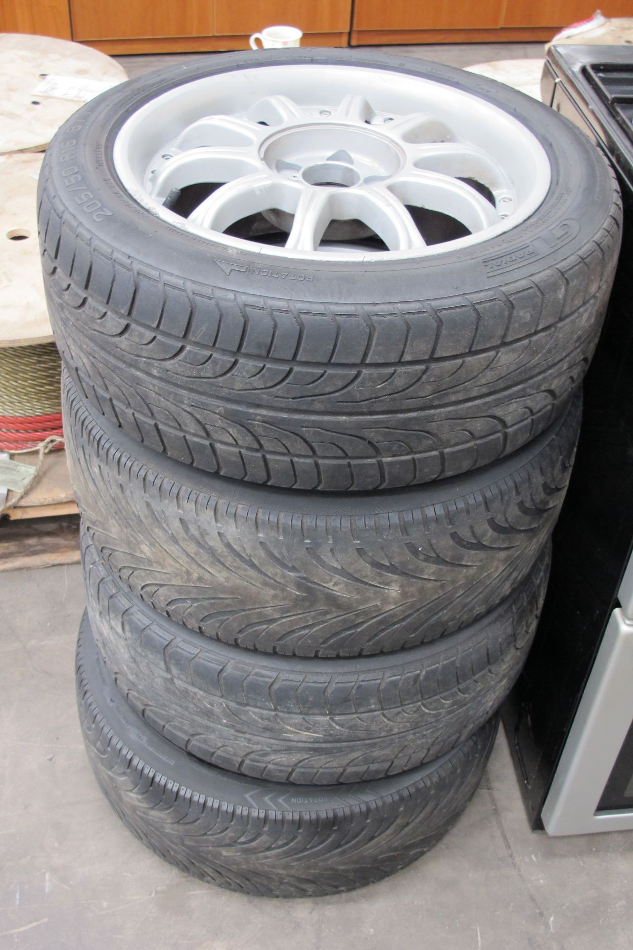 Set of four alloy wheels & tyres, 205/50 ZR16