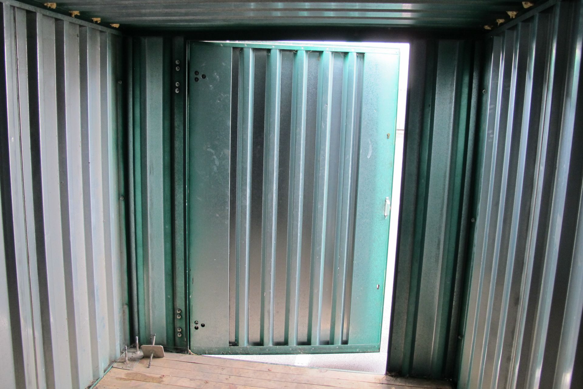 * Steel storage container with single door to the front c/w lifting points, wooden floor. H2.1m, - Image 6 of 6