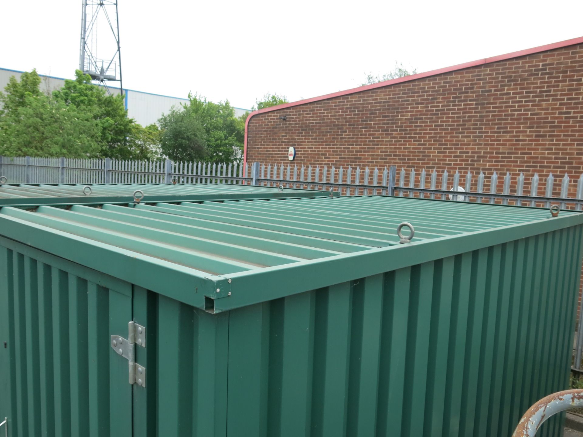 * Steel storage container with single door to the front c/w lifting points, wooden floor. H2.1m, - Image 4 of 6