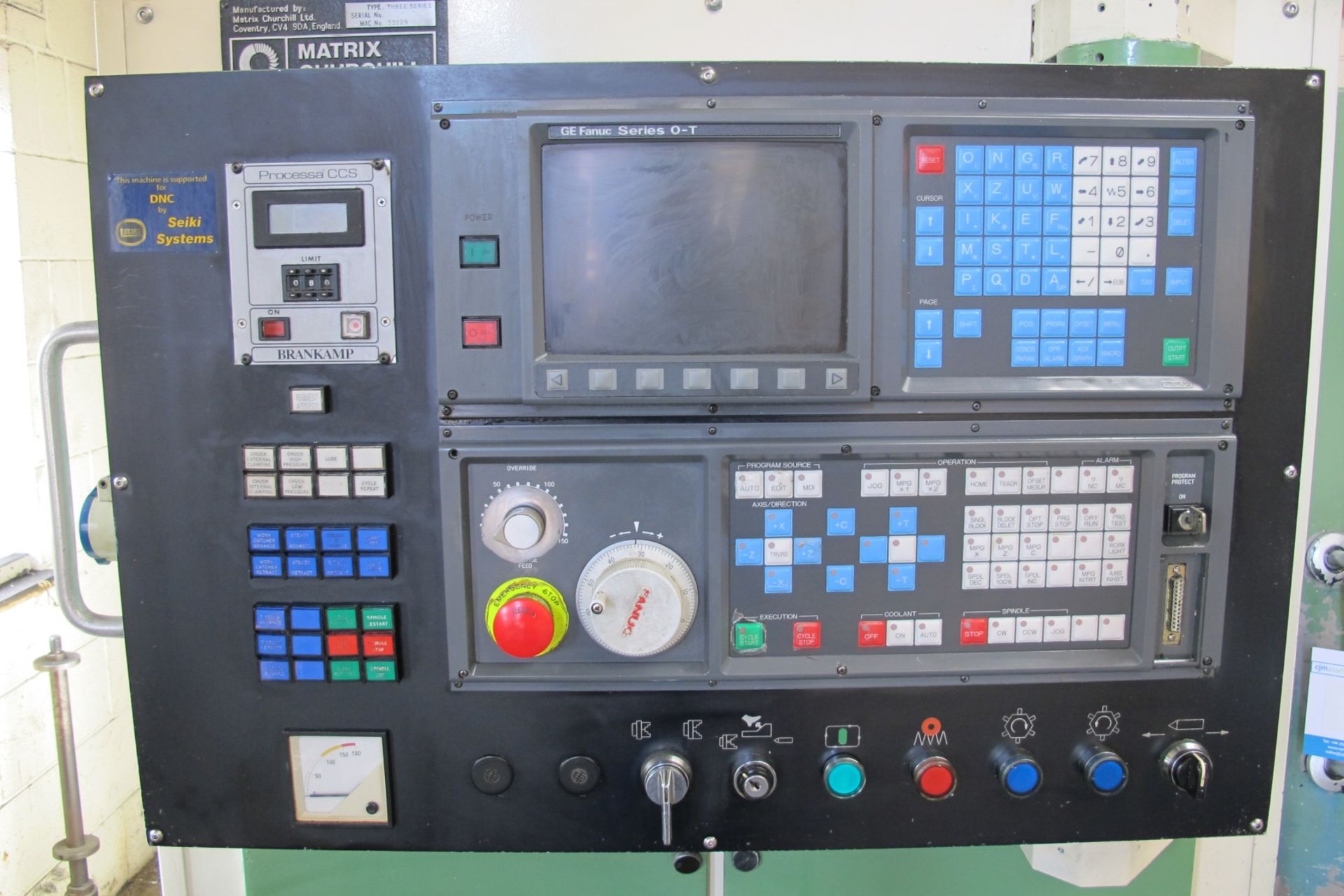 * Matrix Churchill Three Series CNC Horizontal Machining Centre with GE Fanuc Series O-T Controls - Image 3 of 13