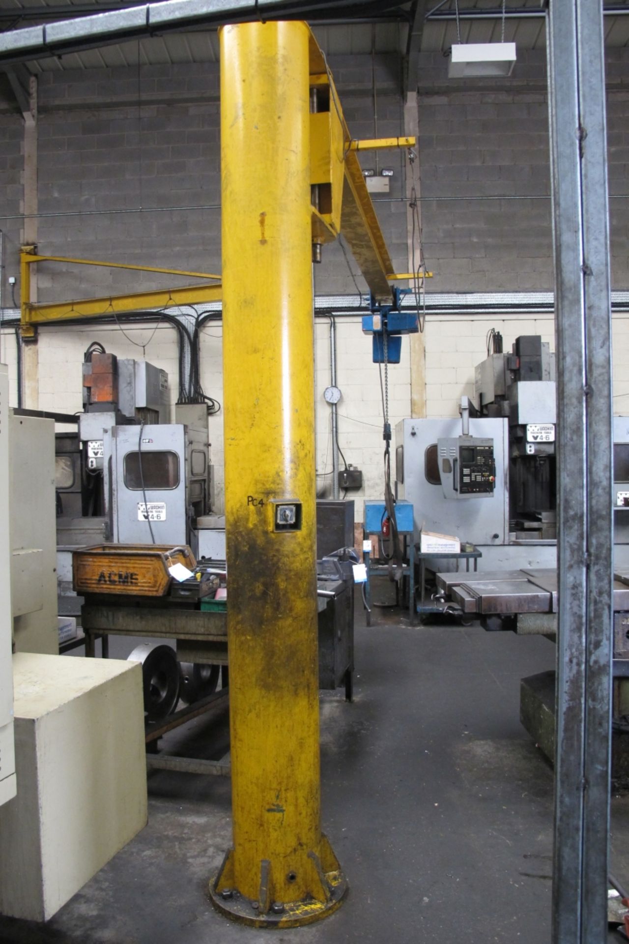 * Swing Pillar Jib c/w King 250kg Electric Chain Hoist with Pendant Control; buyer to remove & load. - Image 3 of 4