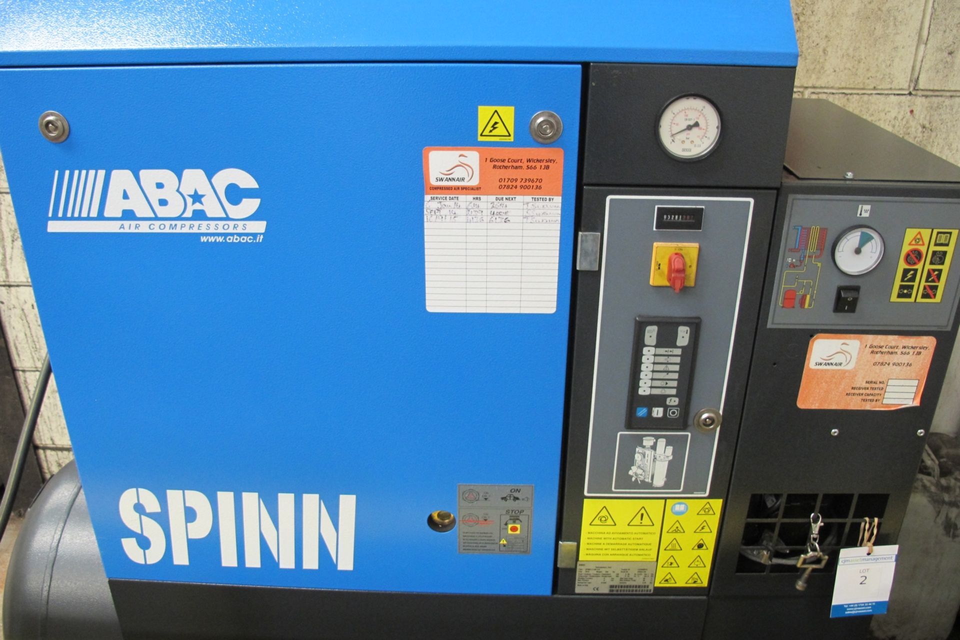 * 2013 ABAC Type Spinn.E1108 270 Receiver Mounted Air Compressor; Working/max Pressure 8 Bar; 5281 - Image 3 of 6