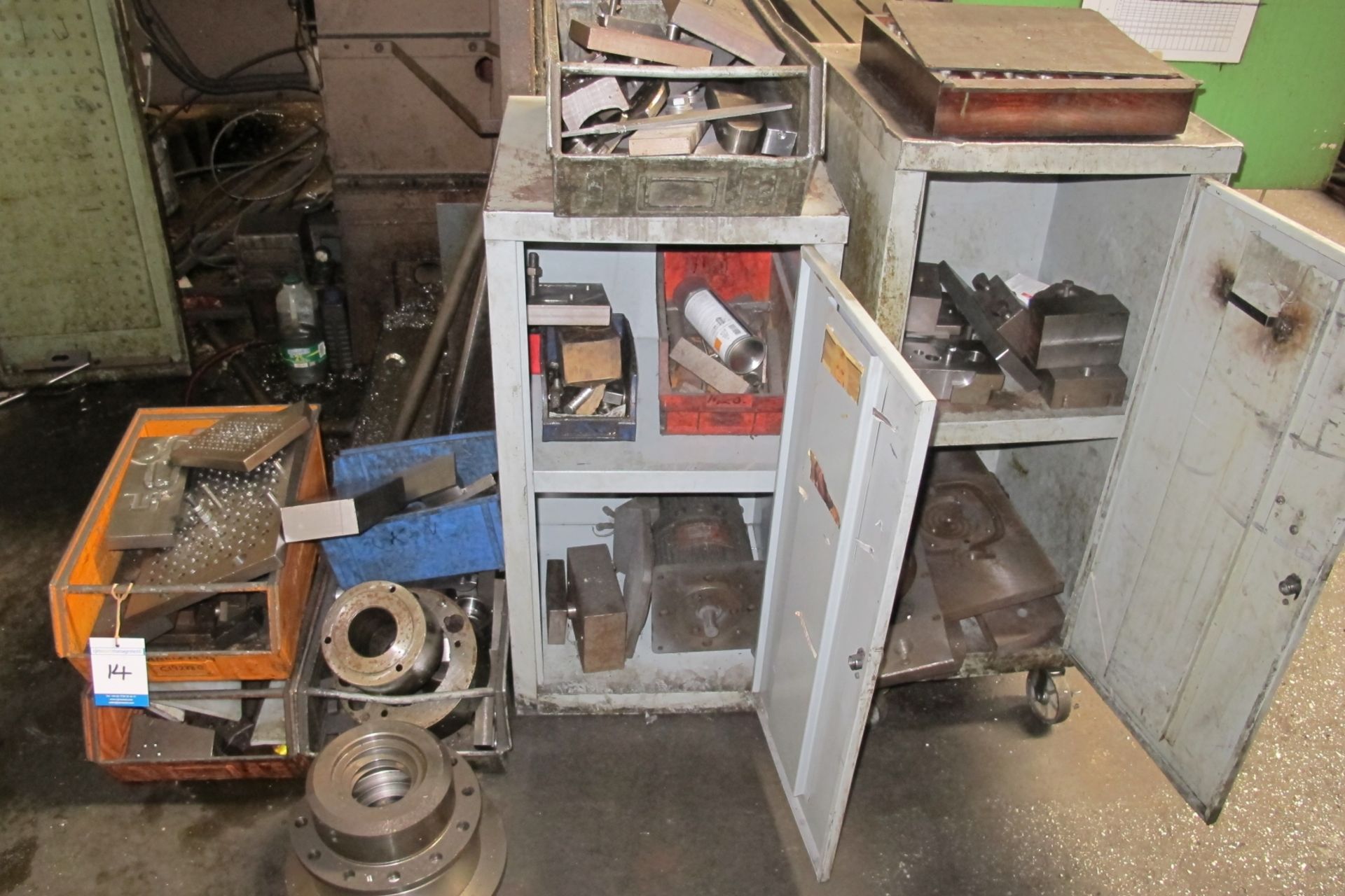 * Qty of various Metal Parts, Jigs, Steel Offcuts, 2 x Cabinets etc