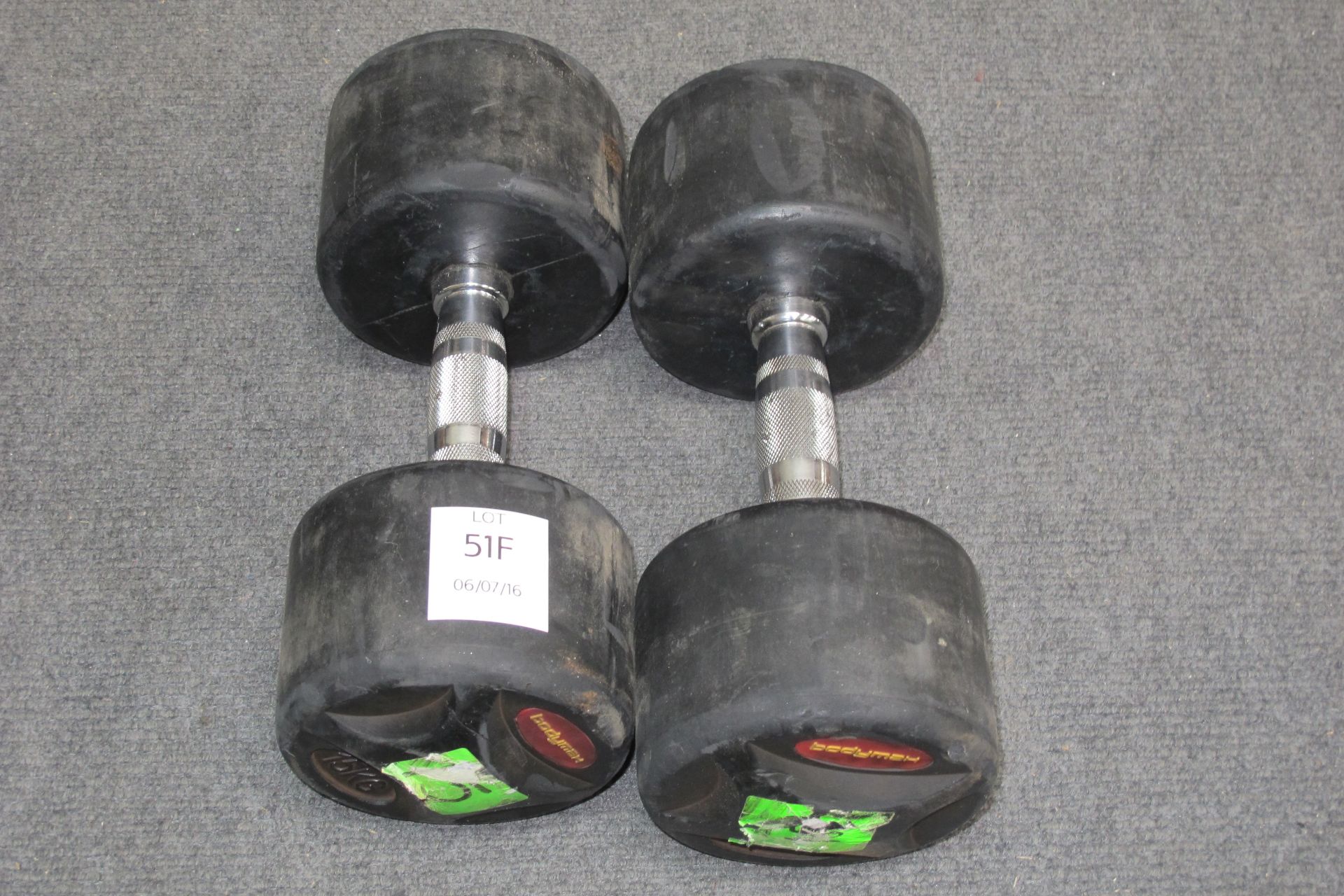 * Pair of Bodymax Rubber Covered Dumbbells - 2 x 15kg