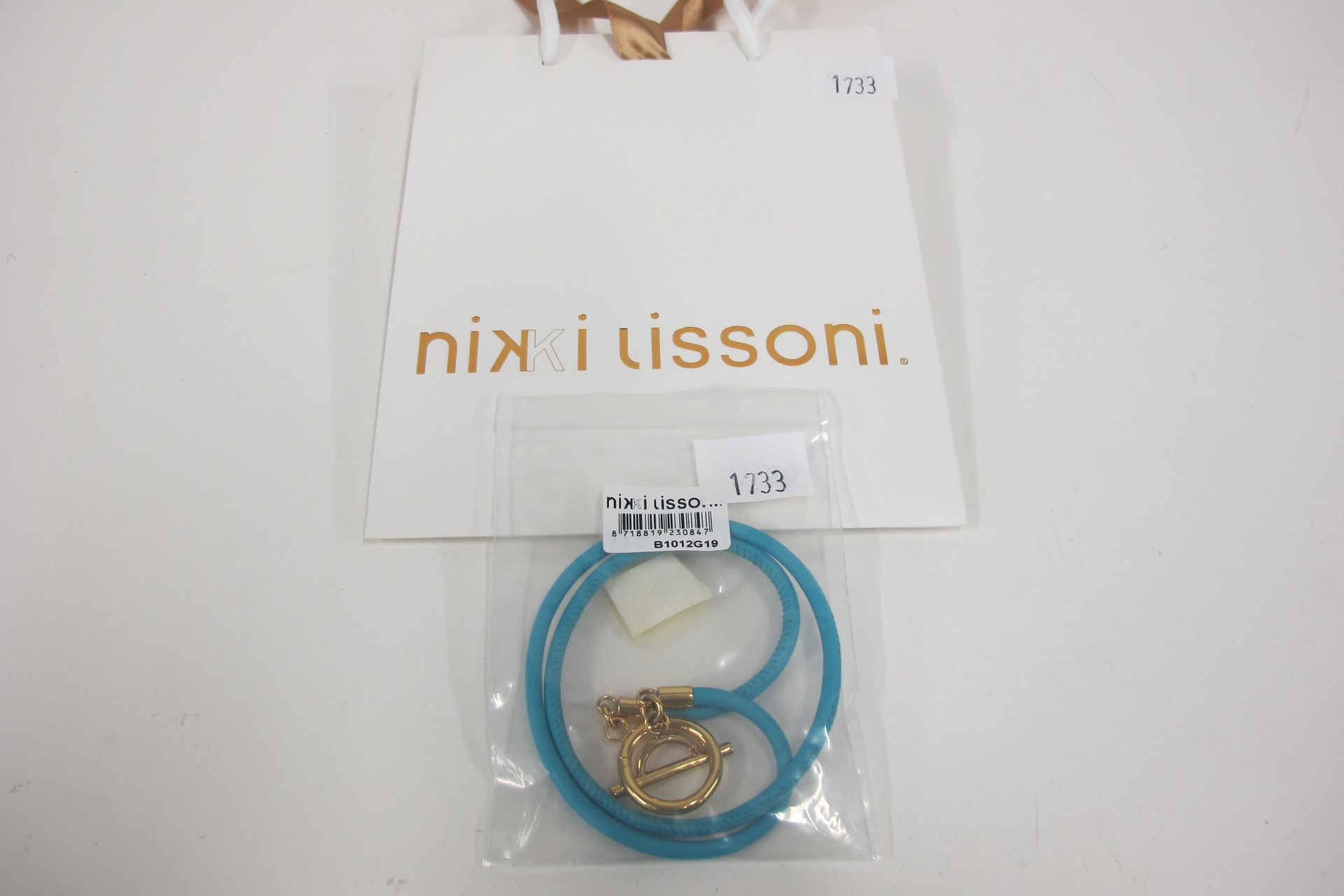 * Nikki Lissoni Jewellery. Turquoise leather wrap bracelet (RRP £69)