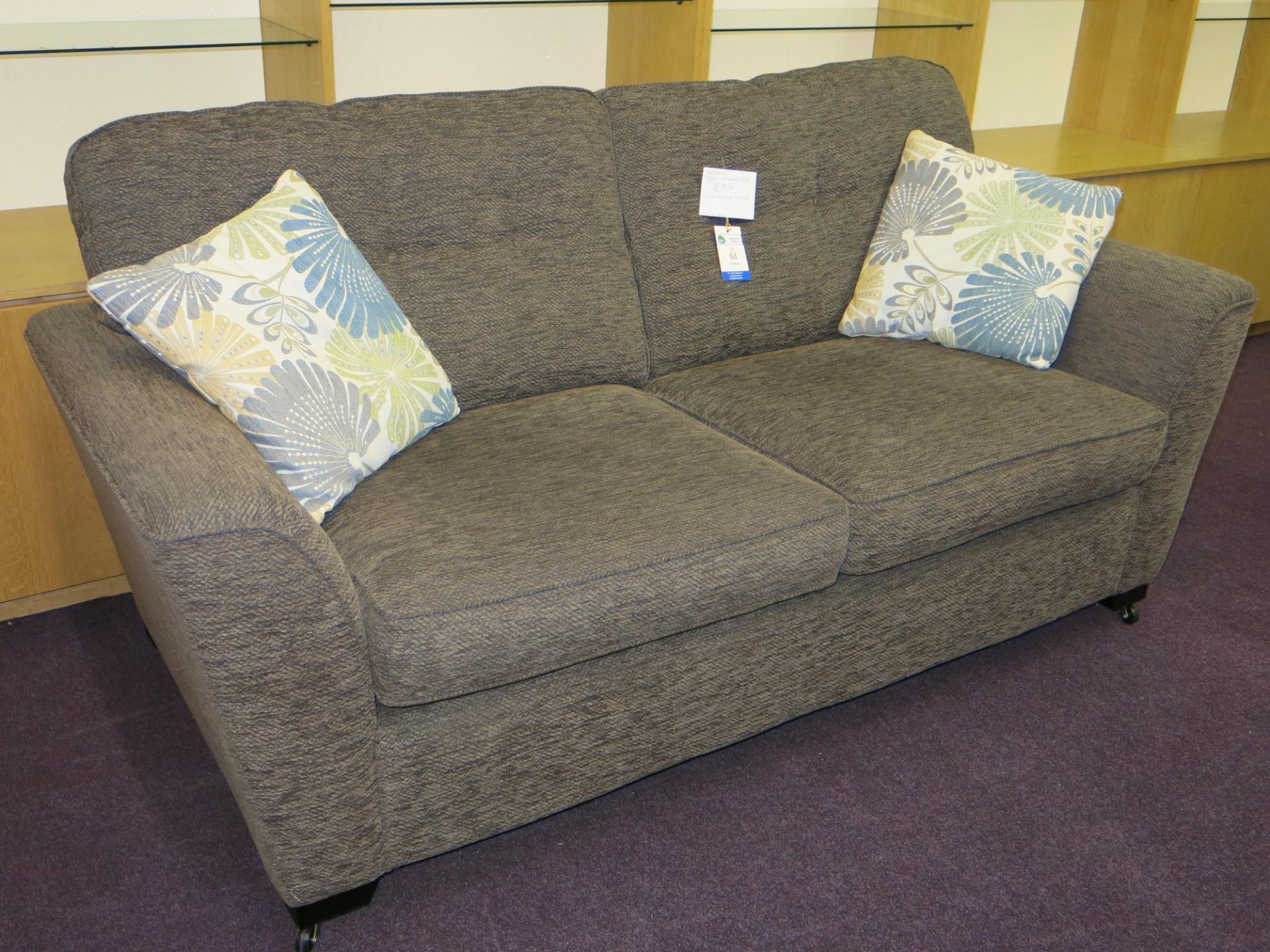 Alstons Vigaro three seat sofa together with two floral scatter cushions. The sofa cover is - Image 2 of 3