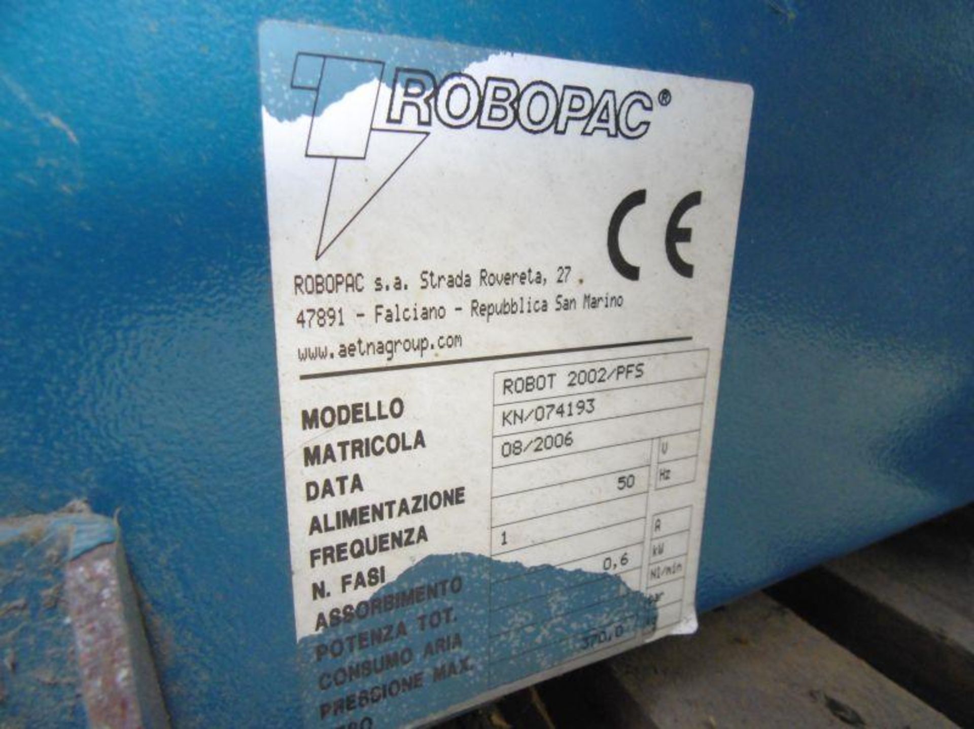 * Robopac Robot Stretch Wrapper (spares or repair), YOM 2006, type 2002PFS, serial number KN/074193. - Image 5 of 7