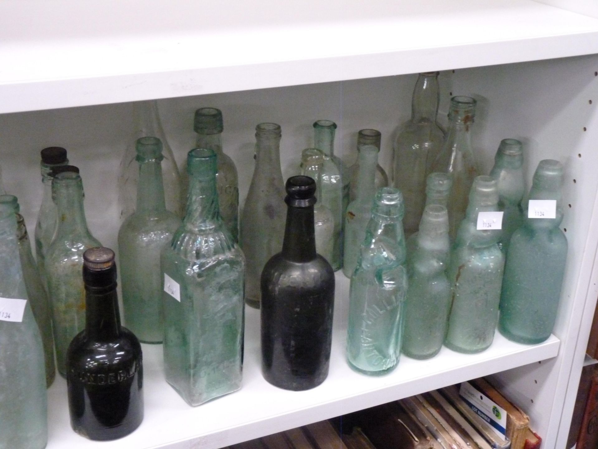 A selection of early clear & green glass bottles with examples of Collingwood - Barton On Humber - Image 2 of 2