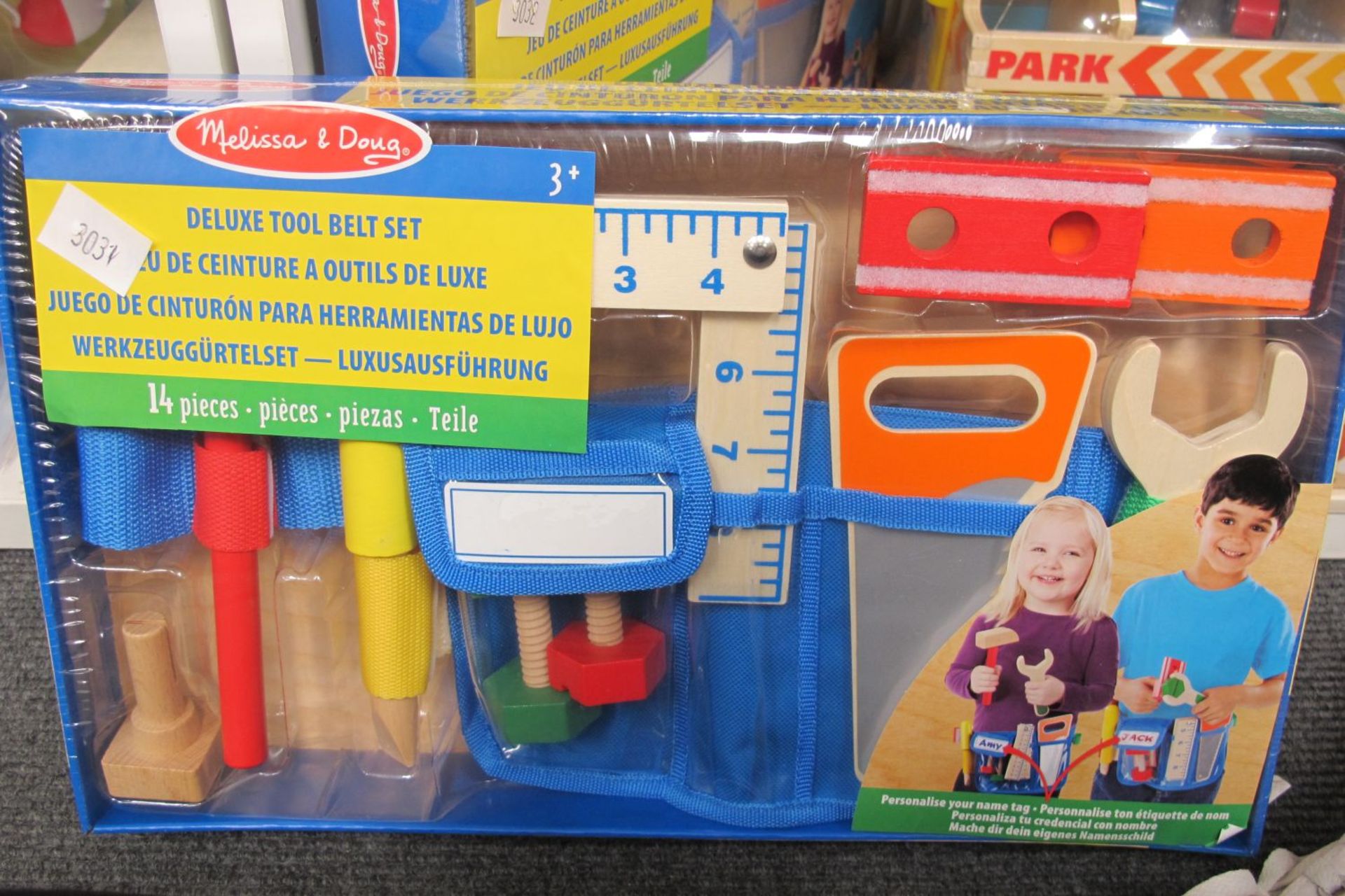 * 3 x 'Melissa & Doug' toys - Deluxe Tool Belt Set, Service Station Parking Garage and Race-Car - Image 4 of 4