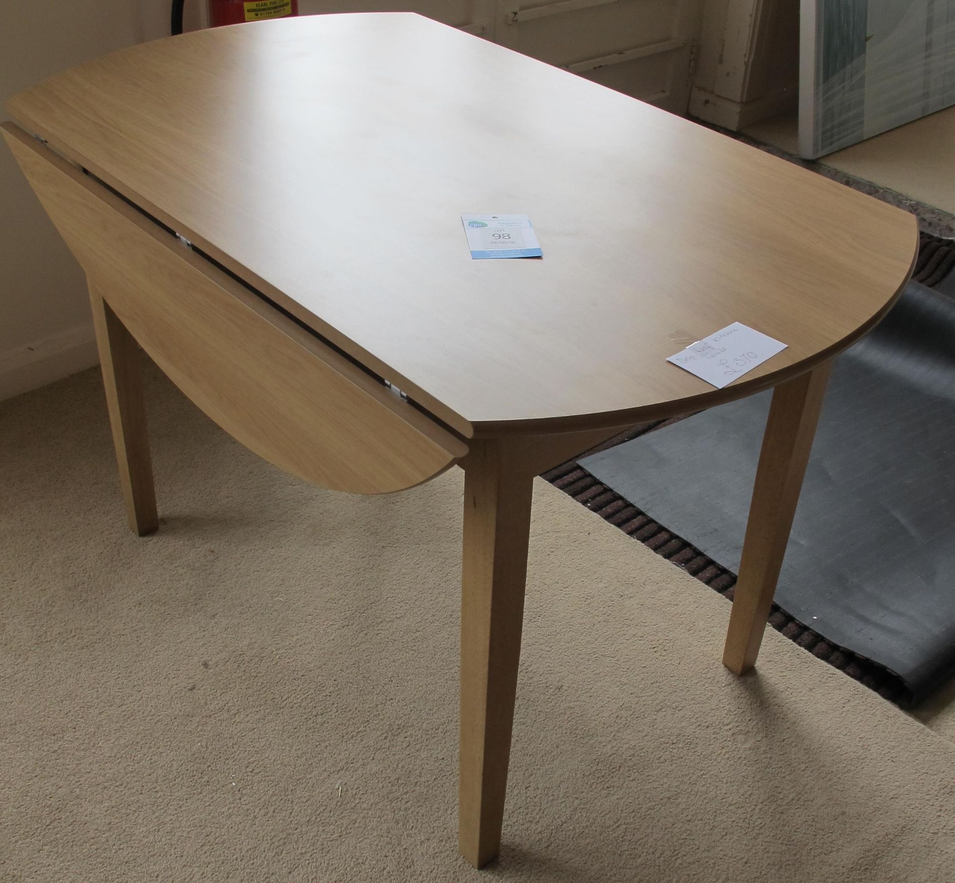 Circular drop leaf kitchen table. 120cm diameter. RRP £370